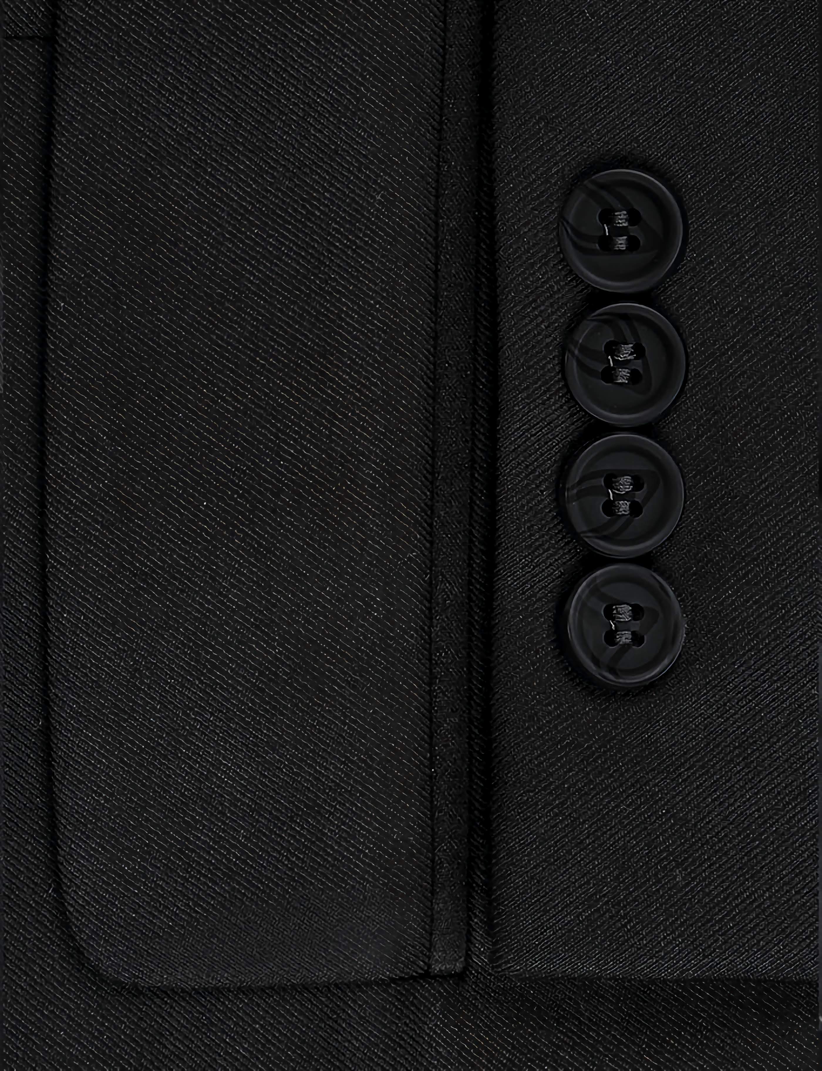 Classic 2 Piece Suit 2 Buttons Regular Fit In Black - Suits99