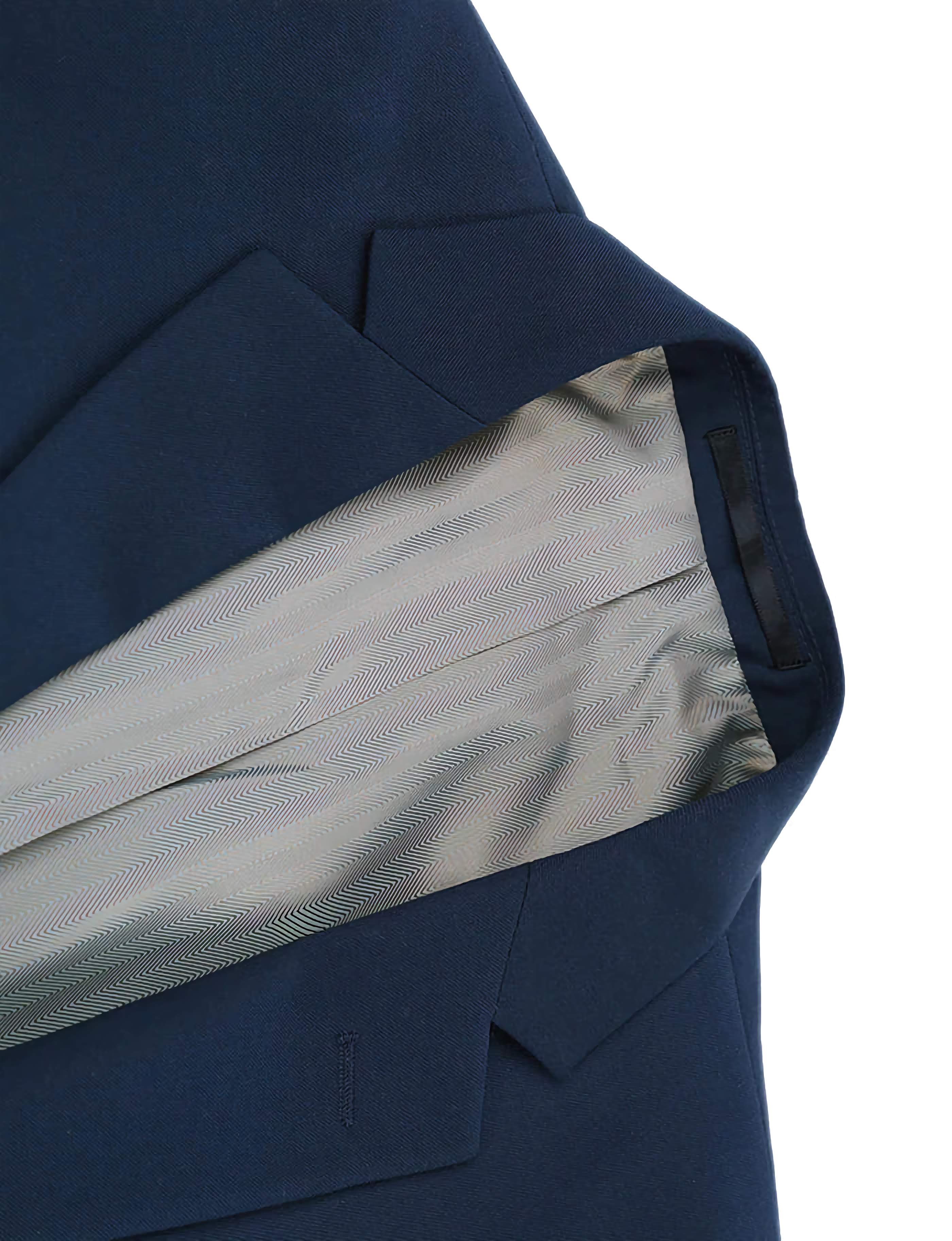 Classic 2 Piece Suit 2 Buttons Regular Fit In Navy - Suits99