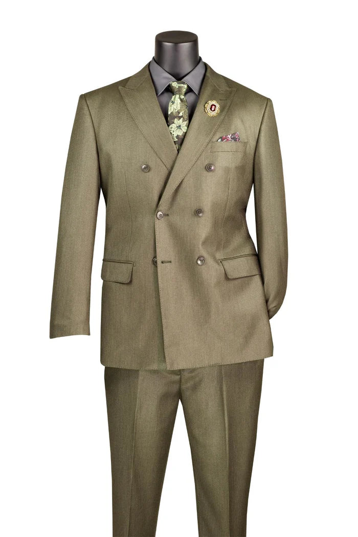 Double Breasted Suit 2 Piece Regular Fit in Dusty Green Double Breasted Suit 2 Piece Regular Fit in Dusty Green