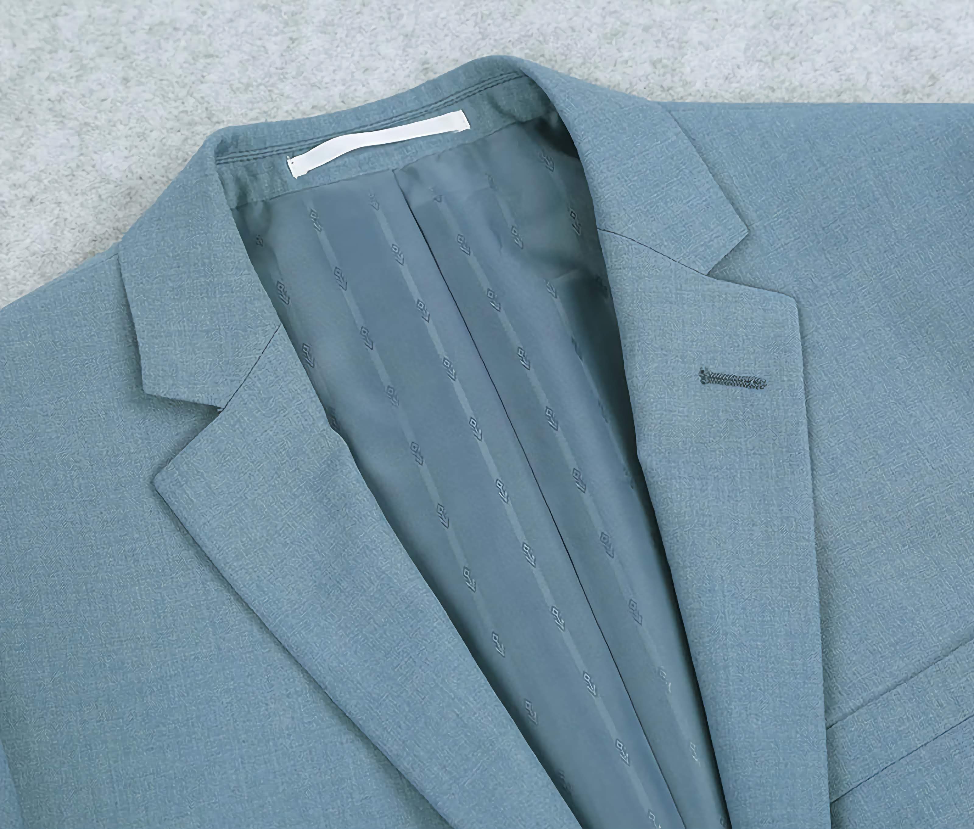 Light Blue 2 Piece Suit Notch Lapel Slim Fit - Suits99