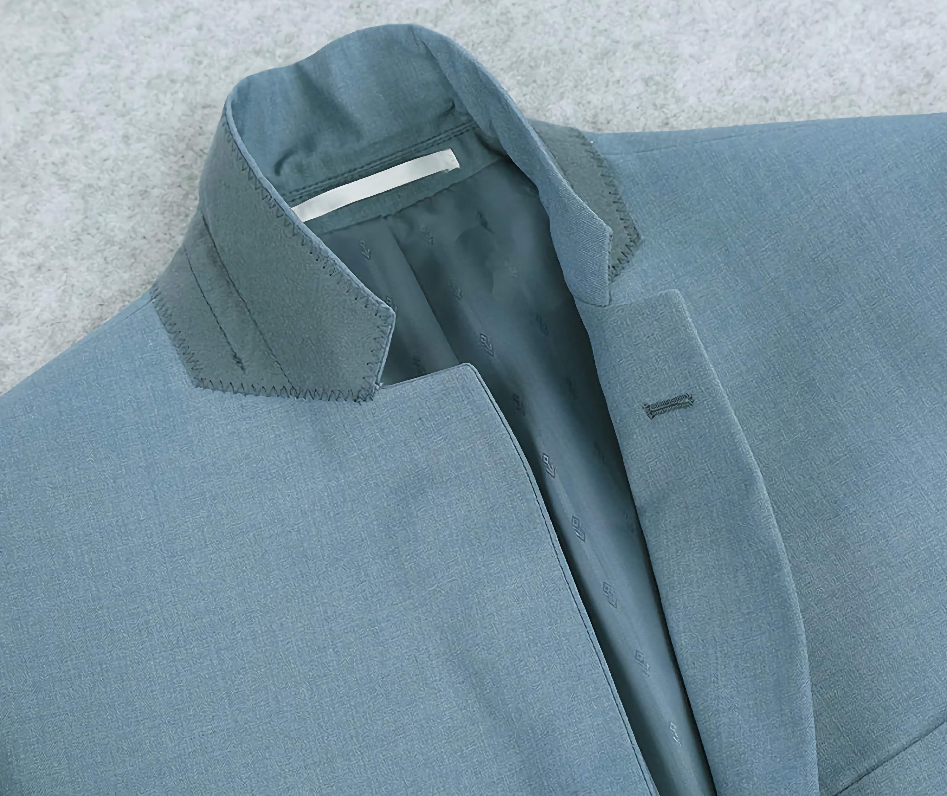 Light Blue 2 Piece Suit Notch Lapel Slim Fit - Suits99