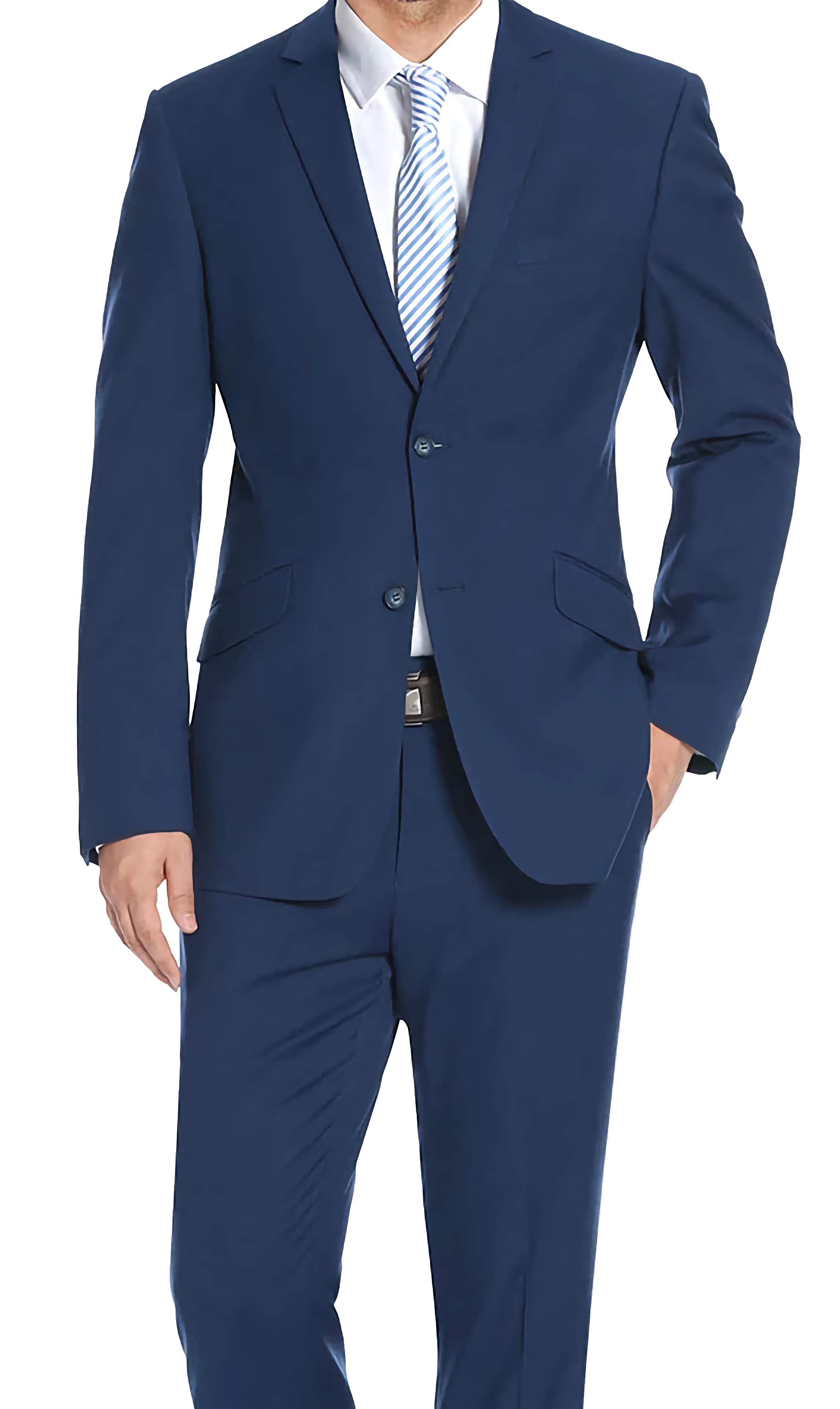 Performance Stretch Suit 2 Piece Slim Fit in Blue - Suits99