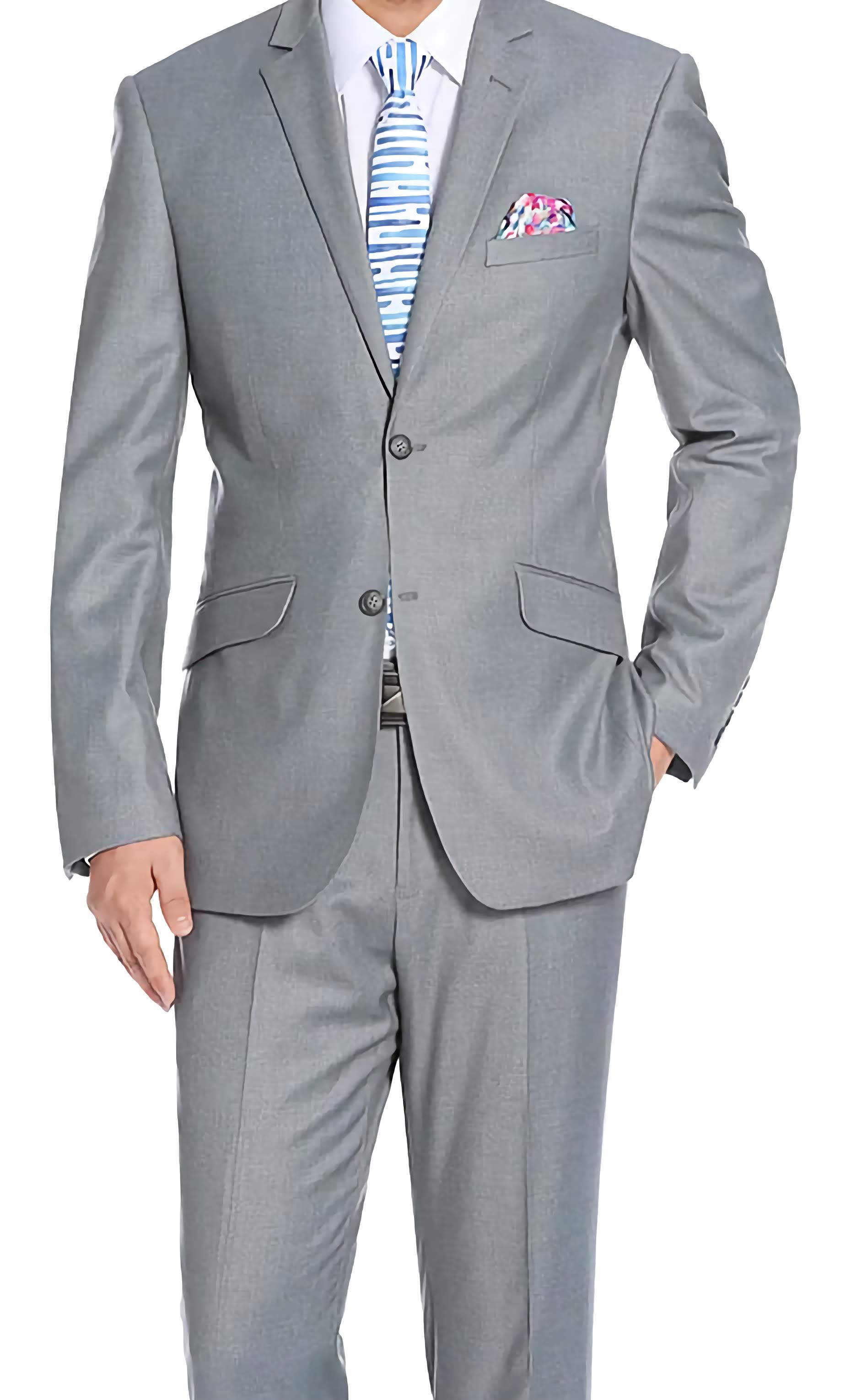 Performance Stretch Suit 2 Piece Slim Fit in Gray - Suits99
