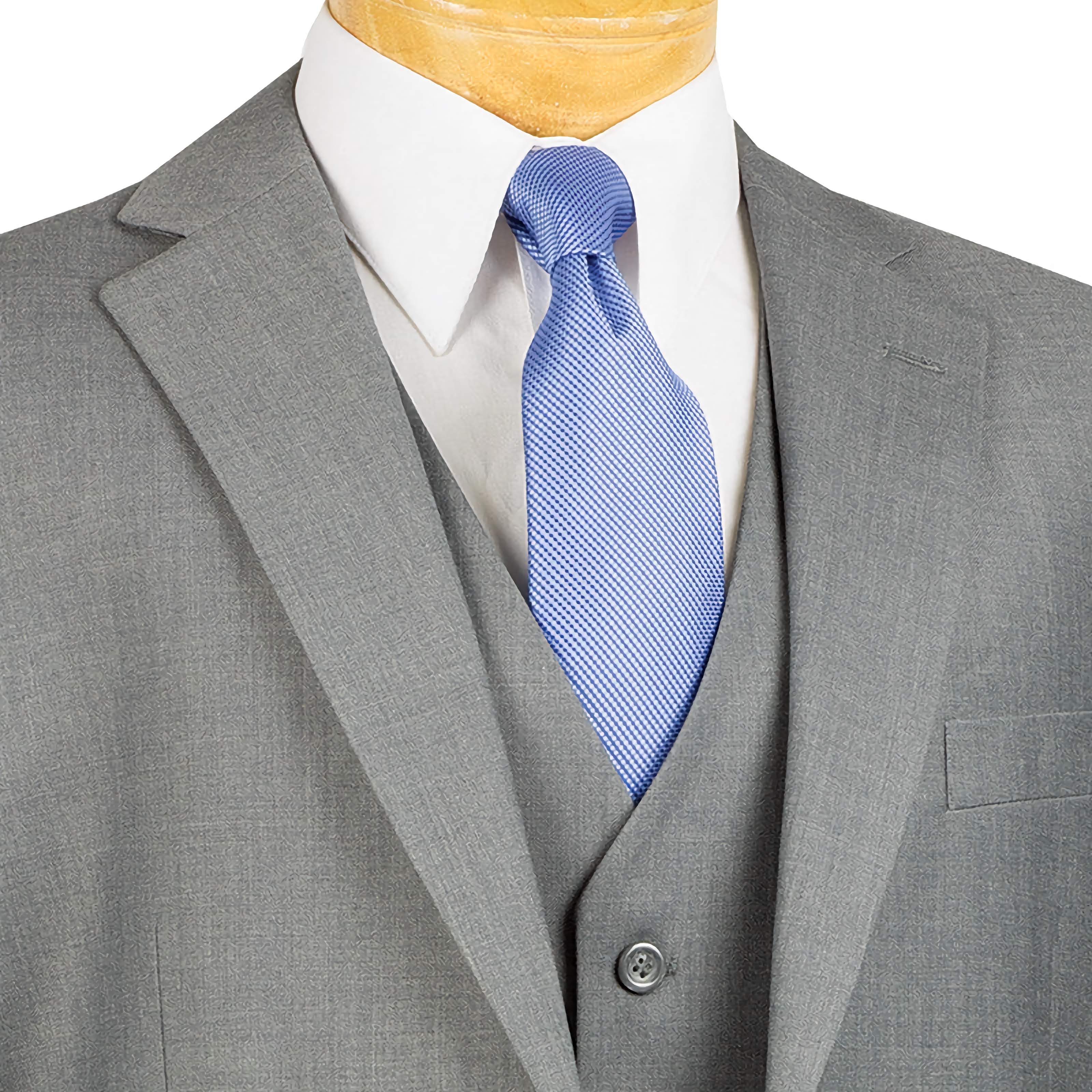 Regular Fit 3 Piece Suit 2 Button Medium Gray - Suits99