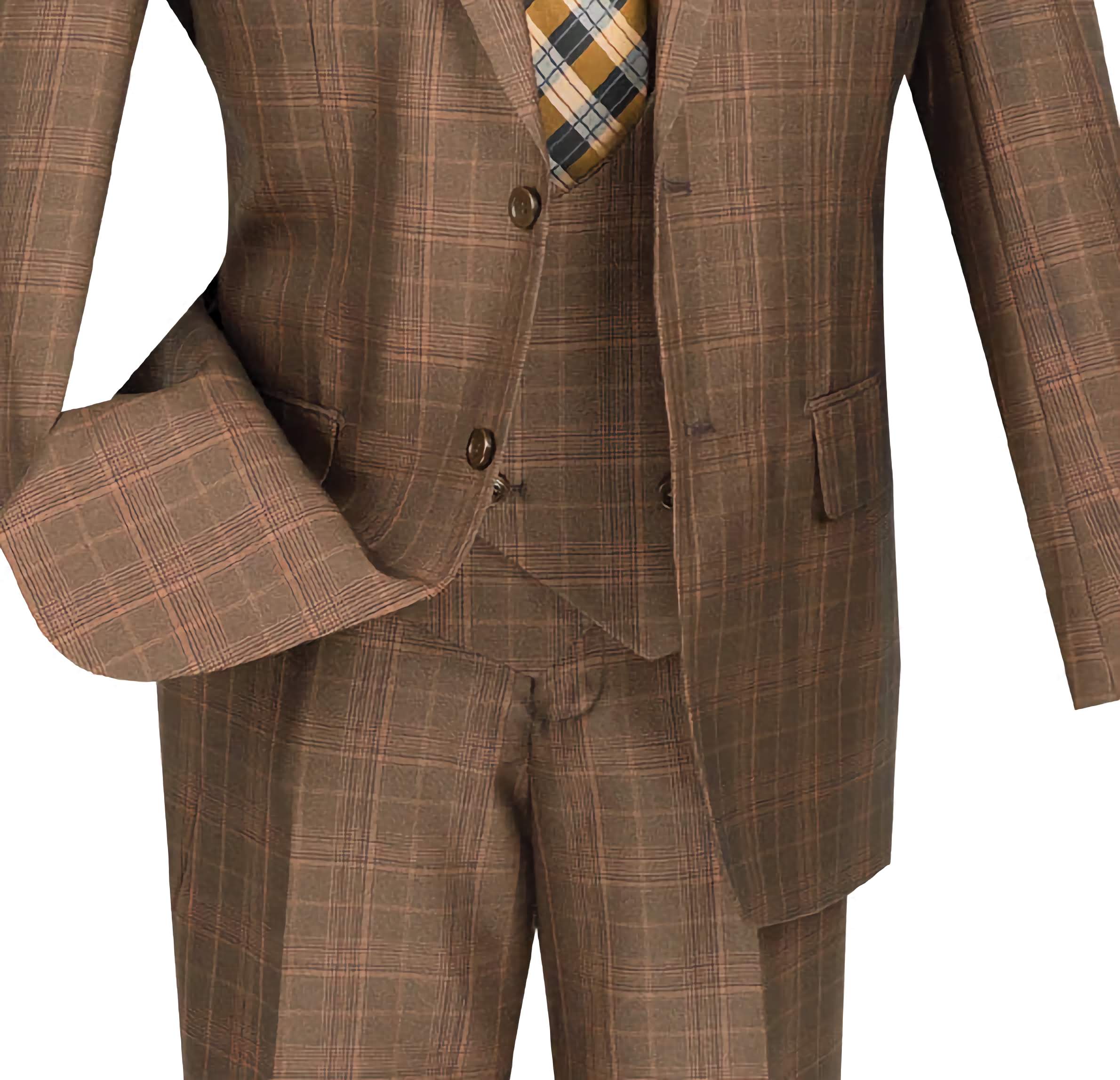 Regular Fit 3 Piece Suit Chestnut