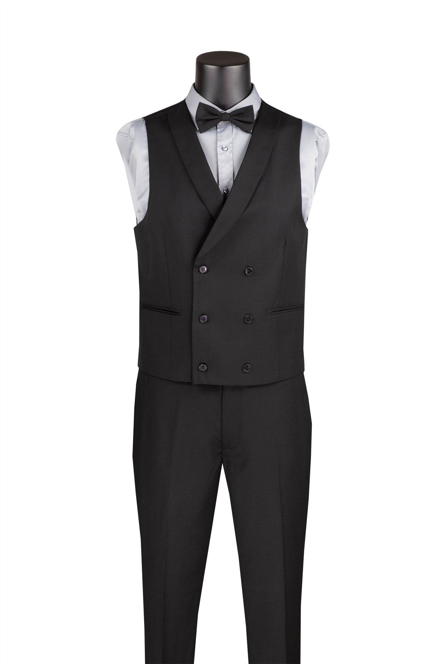 Italia collection Slim Fit Suit 3 Piece 1 Button in Black