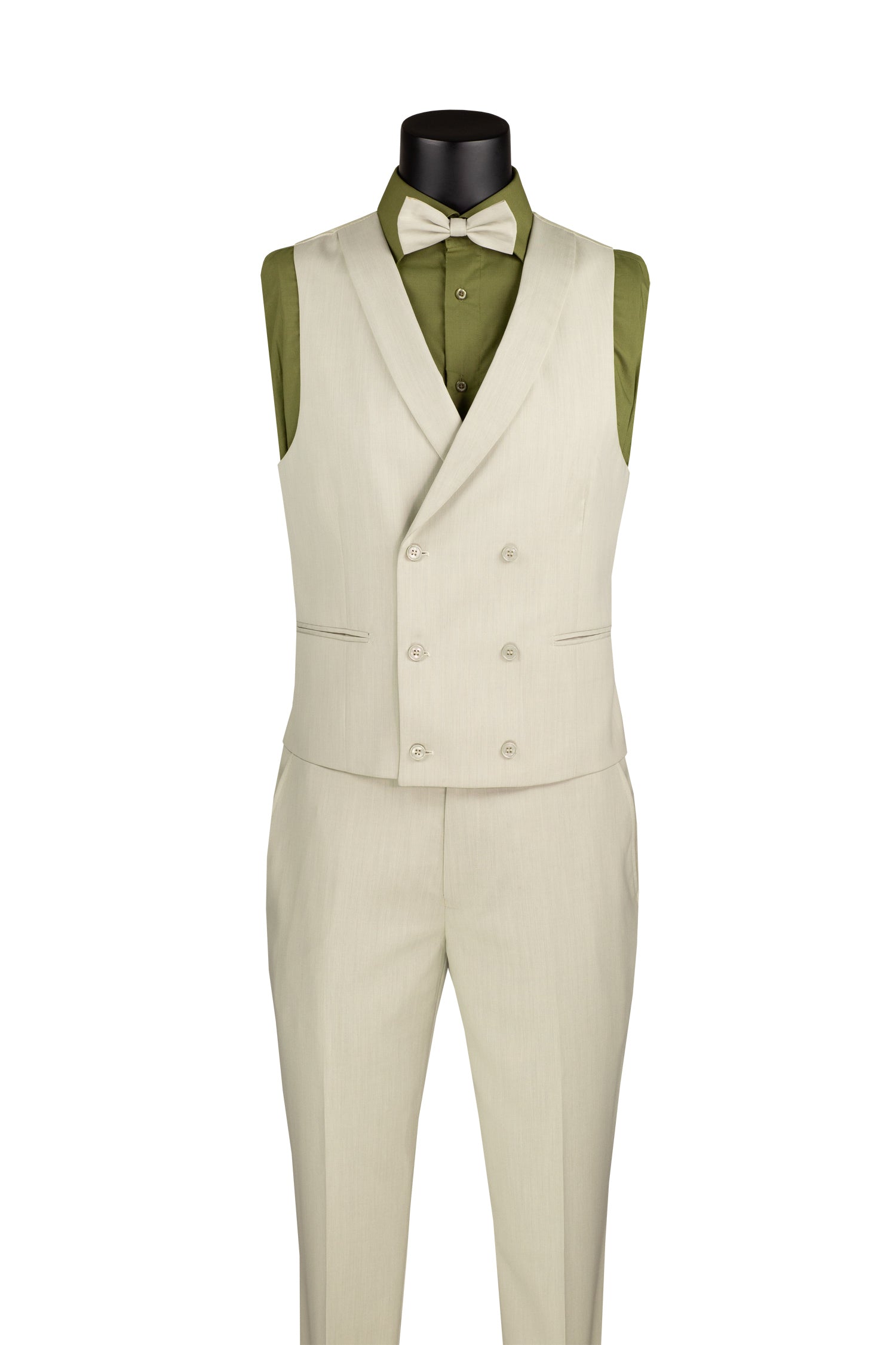 Italia collection Slim Fit Suit 3 Piece 1 Button in Ecru - Suits99