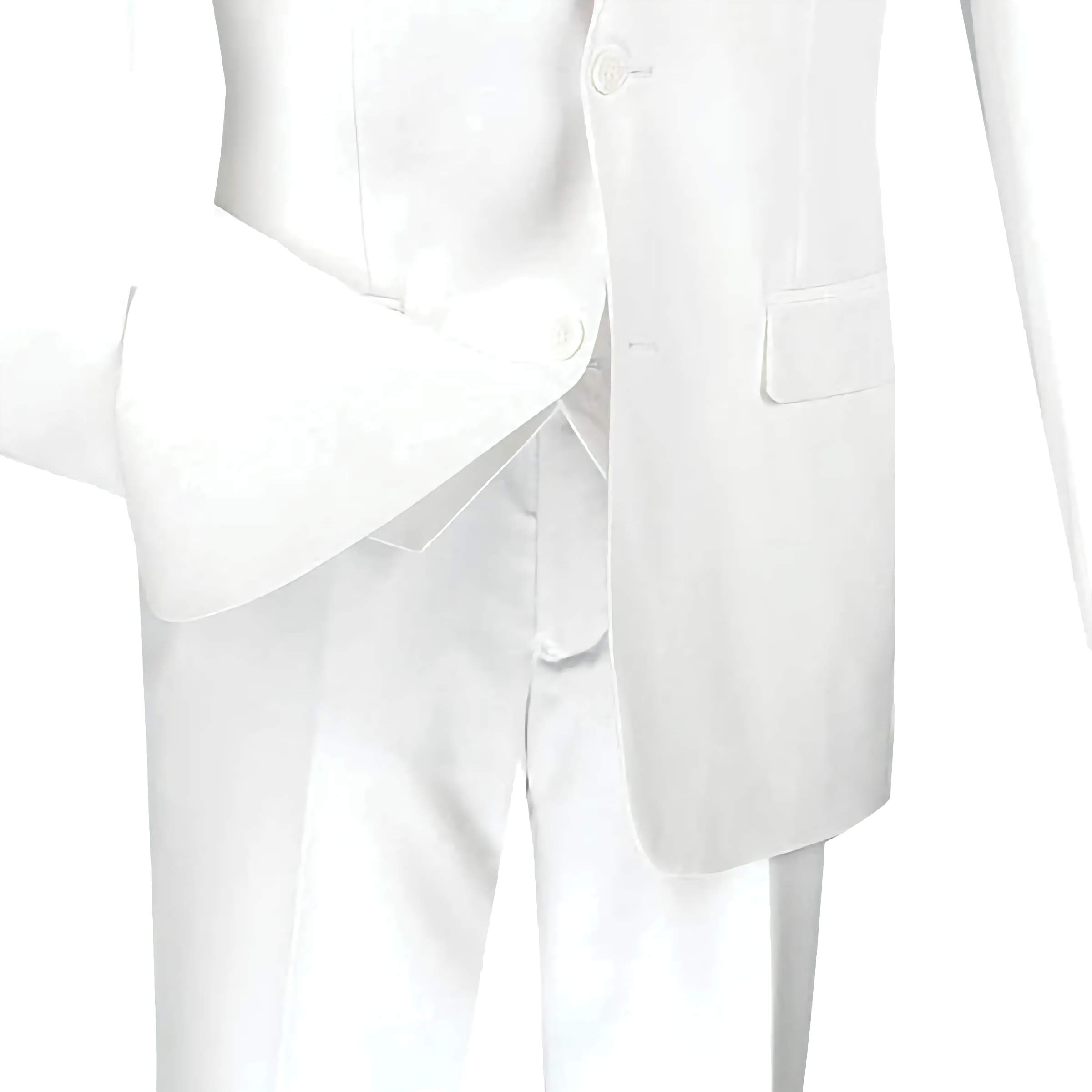 Slim Fit Men's Suit 3 Piece 2 Button in White - Suits99