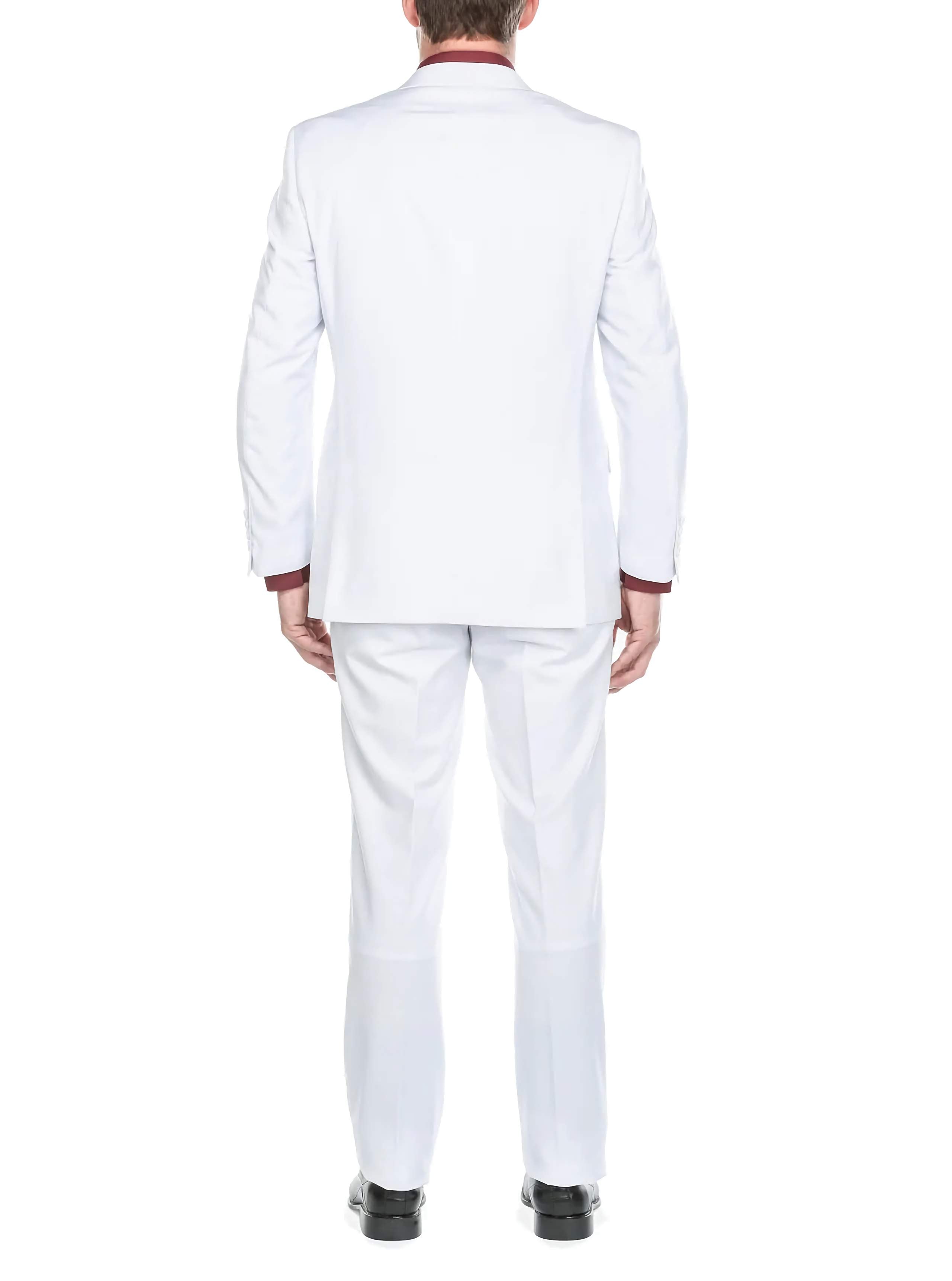 Vanderbilt Collection - Classic 2 Piece Suit 2 Buttons Regular Fit In White - Suits99