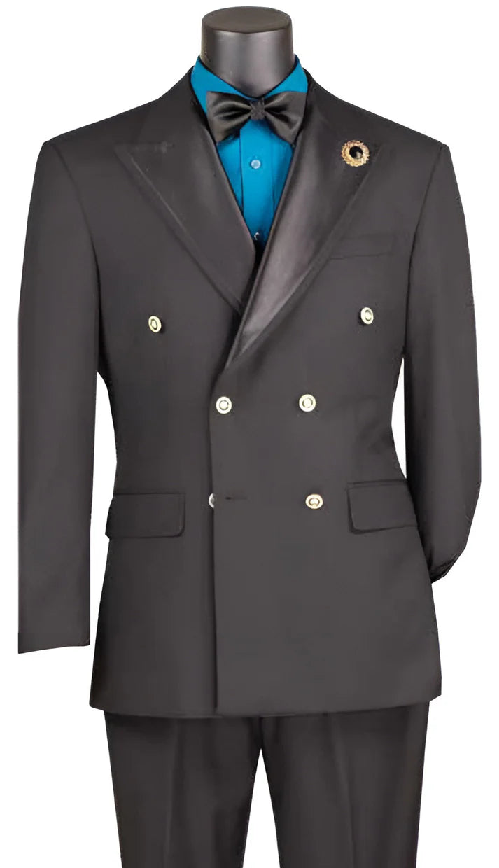 Double Breasted Black Modern Fit Blazer