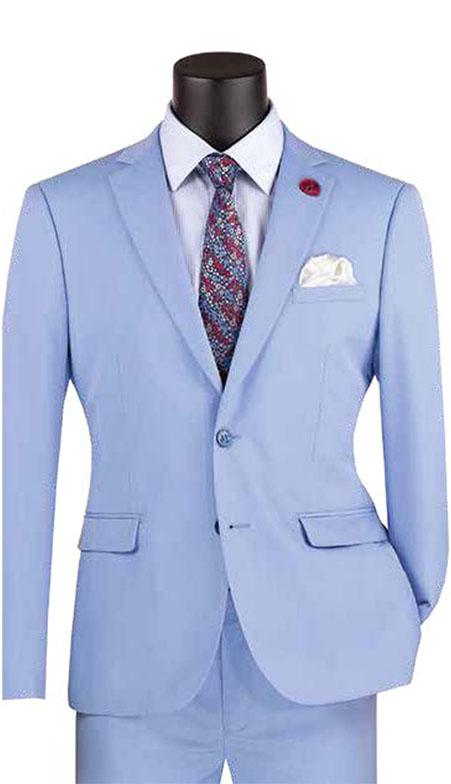 Light Blue Ultra Slim Fit Suit 2 Buttons 2 Piece - Suits99