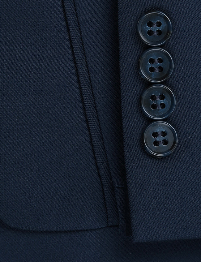 Classic 2 Piece Suit 2 Buttons Regular Fit In Navy - Suits99