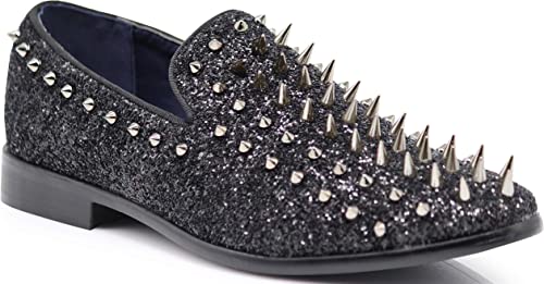 Black Spike Shoes - Suits99