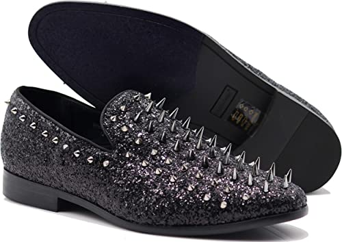 Black Spike Shoes - Suits99