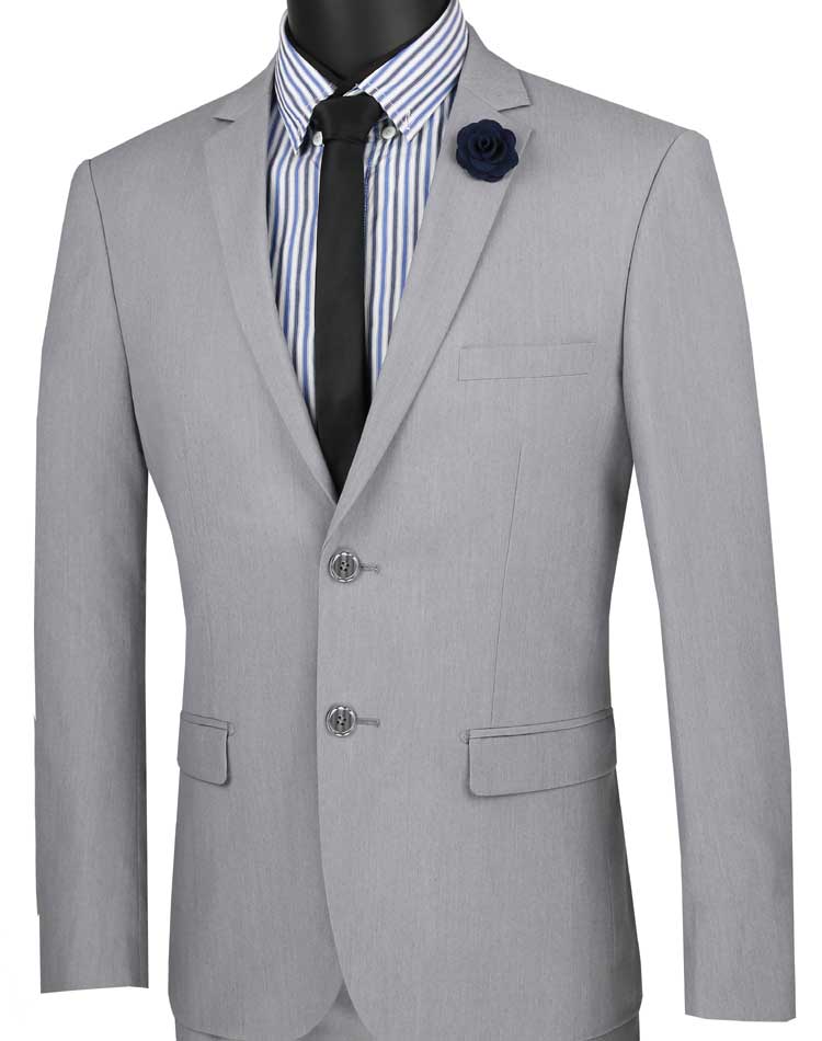 Gray Ultra Slim Fit Suit 2 Buttons 2 Piece - Suits99