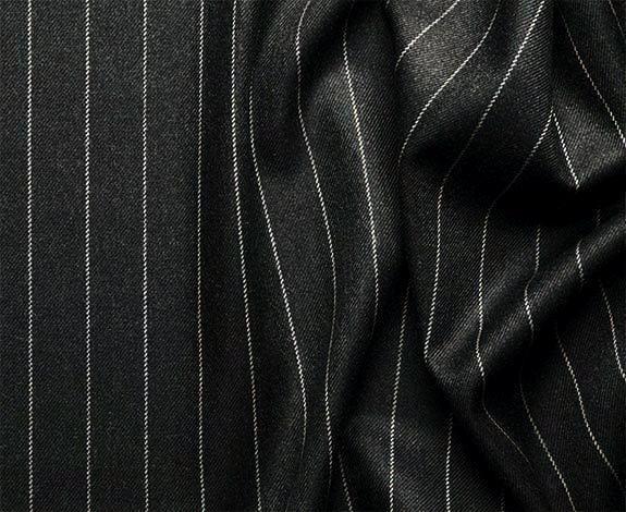 Black Regular Fit 3 Piece Suit 2 Button Gangster Stripe