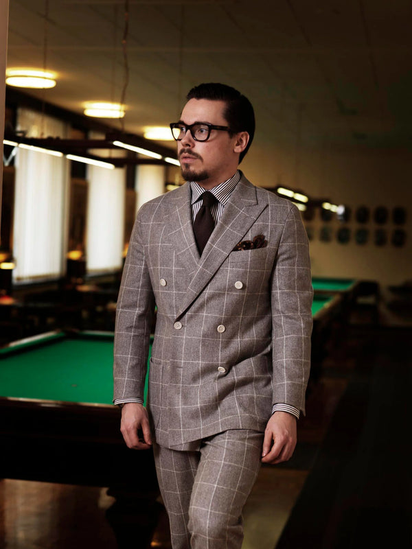Dress to Impress: Unleash Your Style with a Tan Windowpane Suit