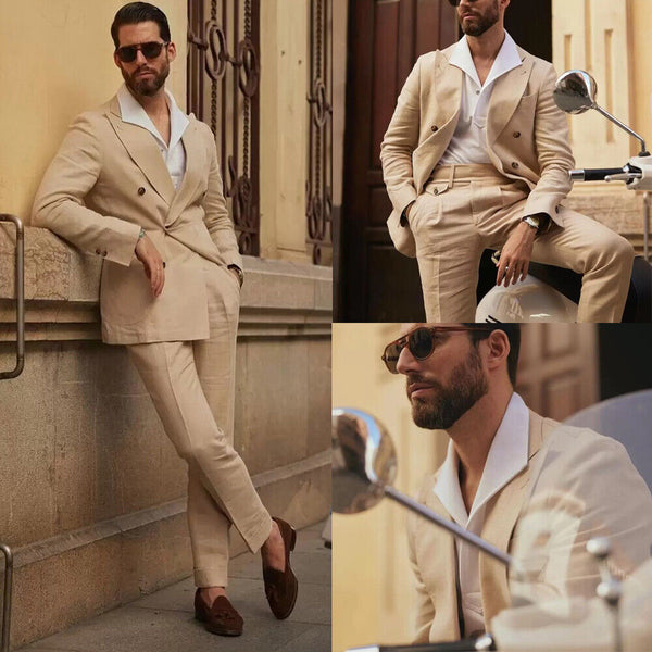 Khaki Double Breasted Men's Suits: The Perfect Fit for Any Occasion