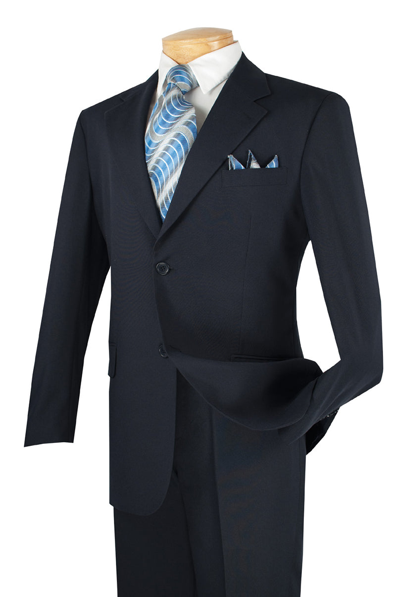 Navy Slim Fit Men's 2 Piece Business Suit 2 Button