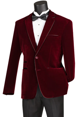 Wine velvet Slim Fit  Blazer