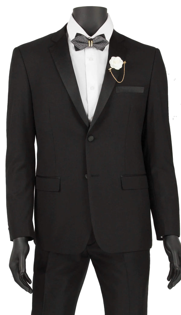 Black Ultra Slim Fit Tuxedo 2 Buttons 2 Piece