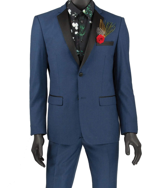 Blue Ultra Slim Fit Tuxedo 2 Buttons 2 Piece