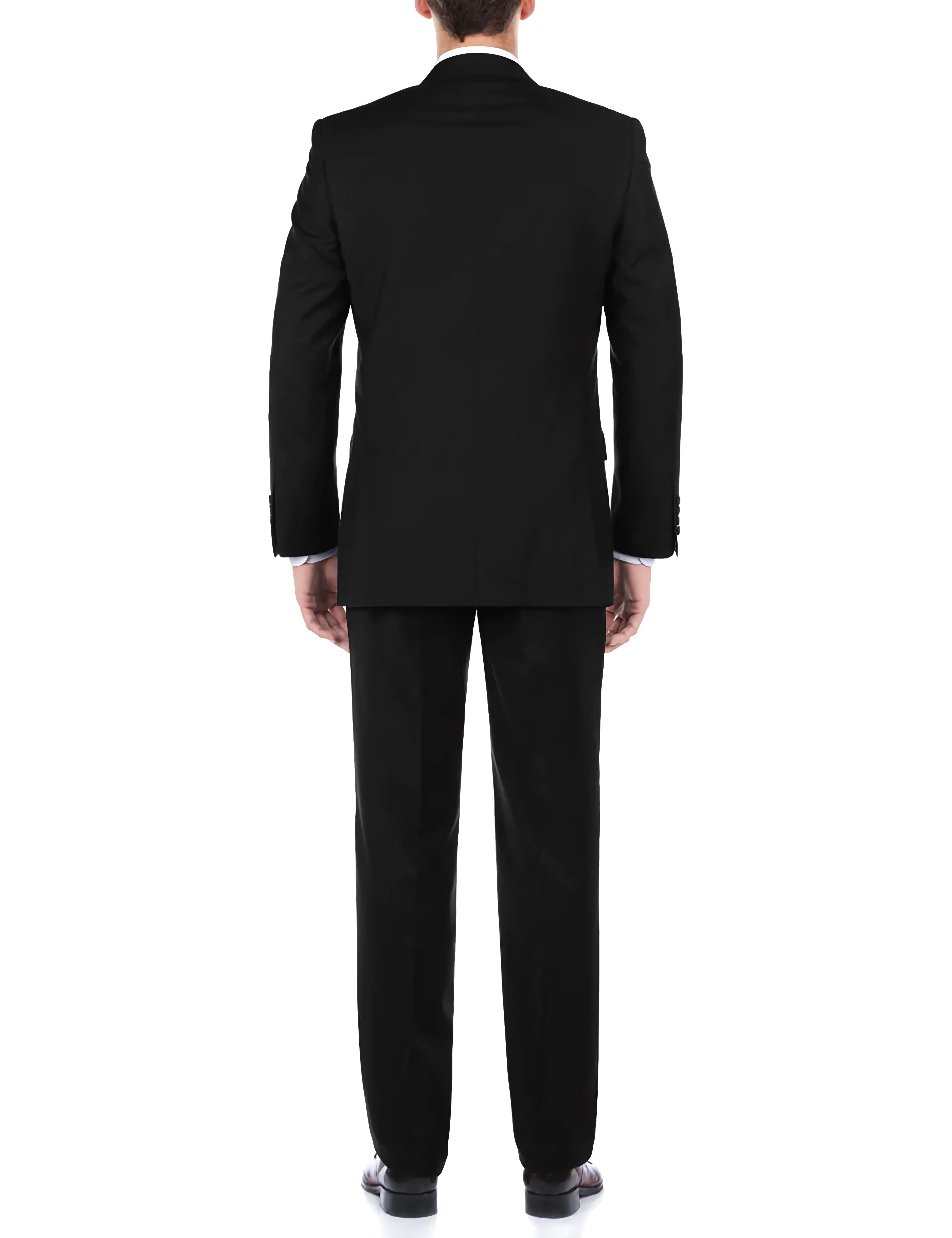 Classic 2 Piece Suit 2 Buttons Regular Fit In Black - Suits99