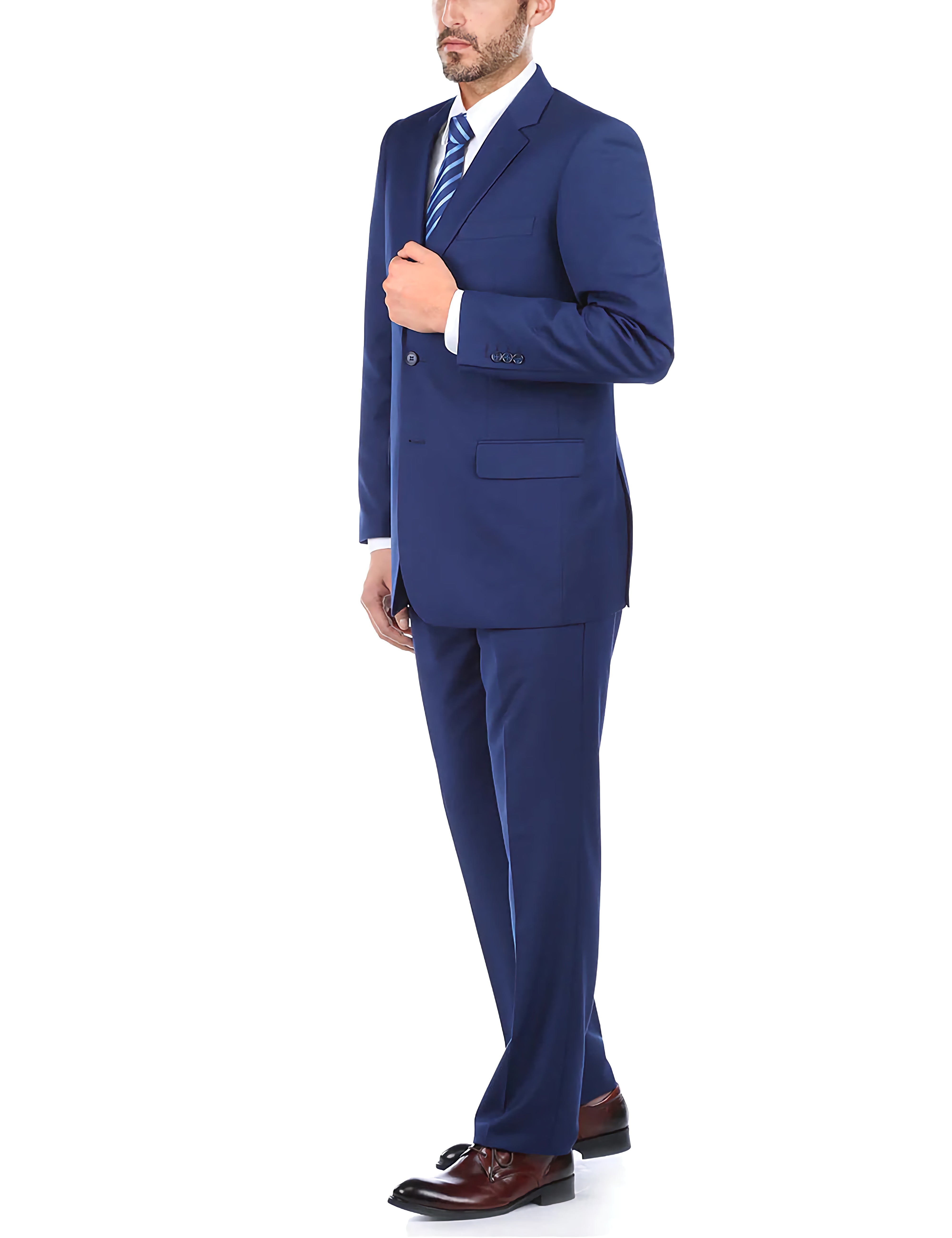 Classic 2 Piece Suit 2 Buttons Regular Fit In Blue - Suits99