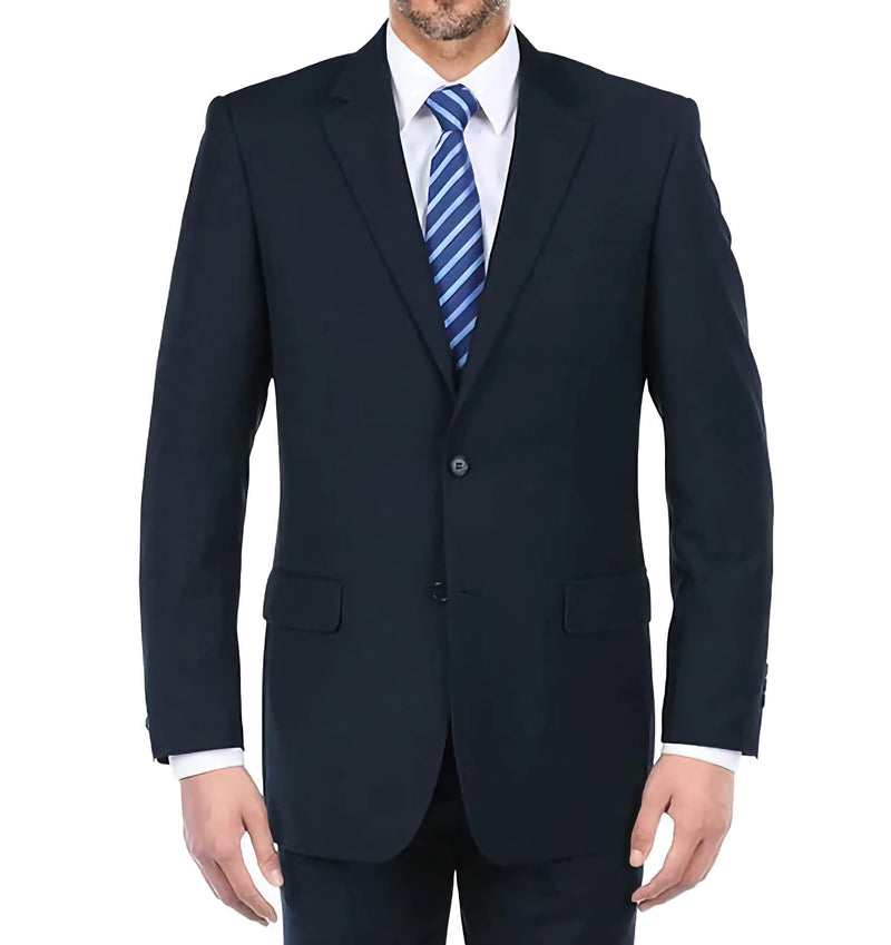 Classic 2 Piece Suit 2 Buttons Regular Fit In Dark Navy - Suits99