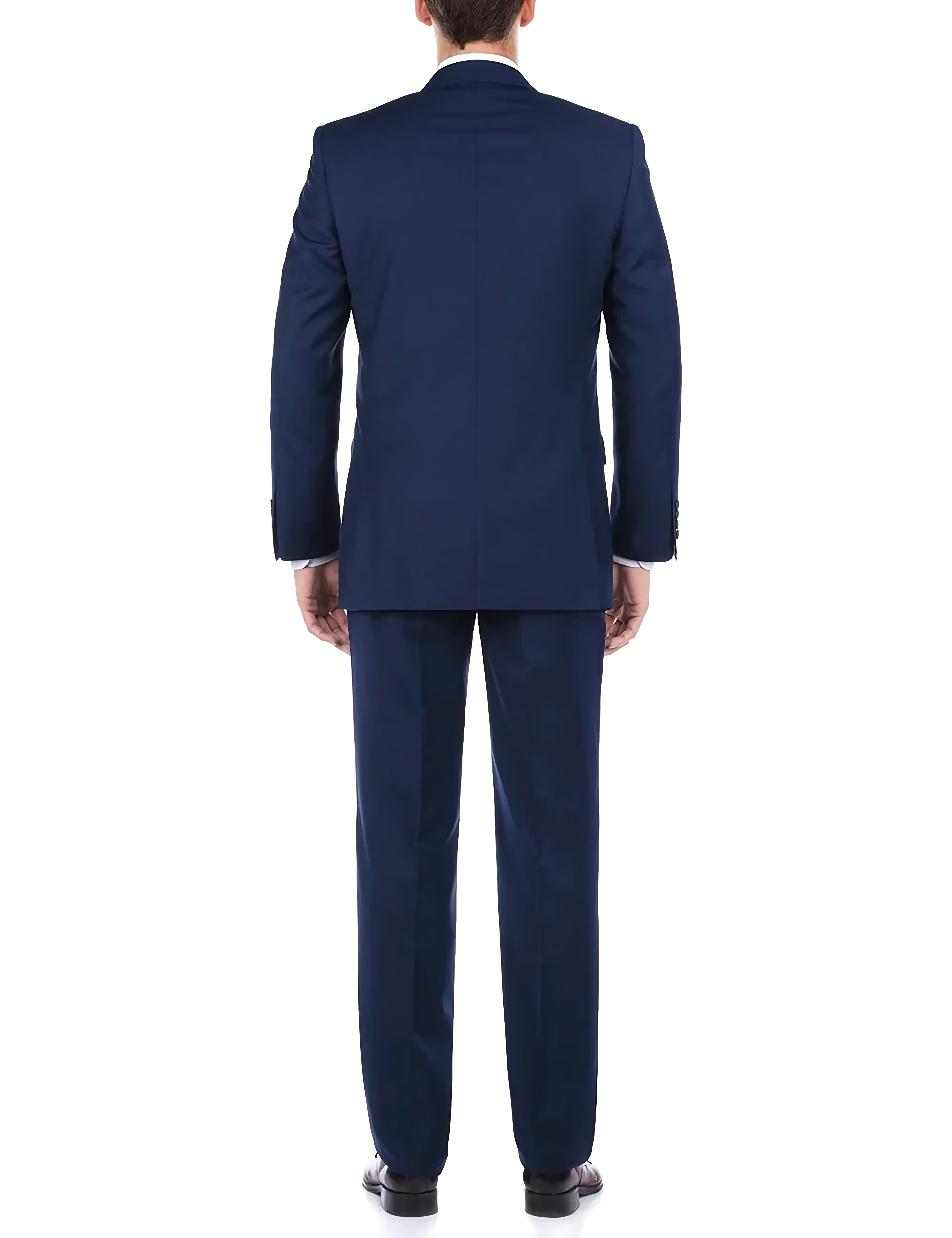 Classic 2 Piece Suit 2 Buttons Regular Fit In Navy - Suits99