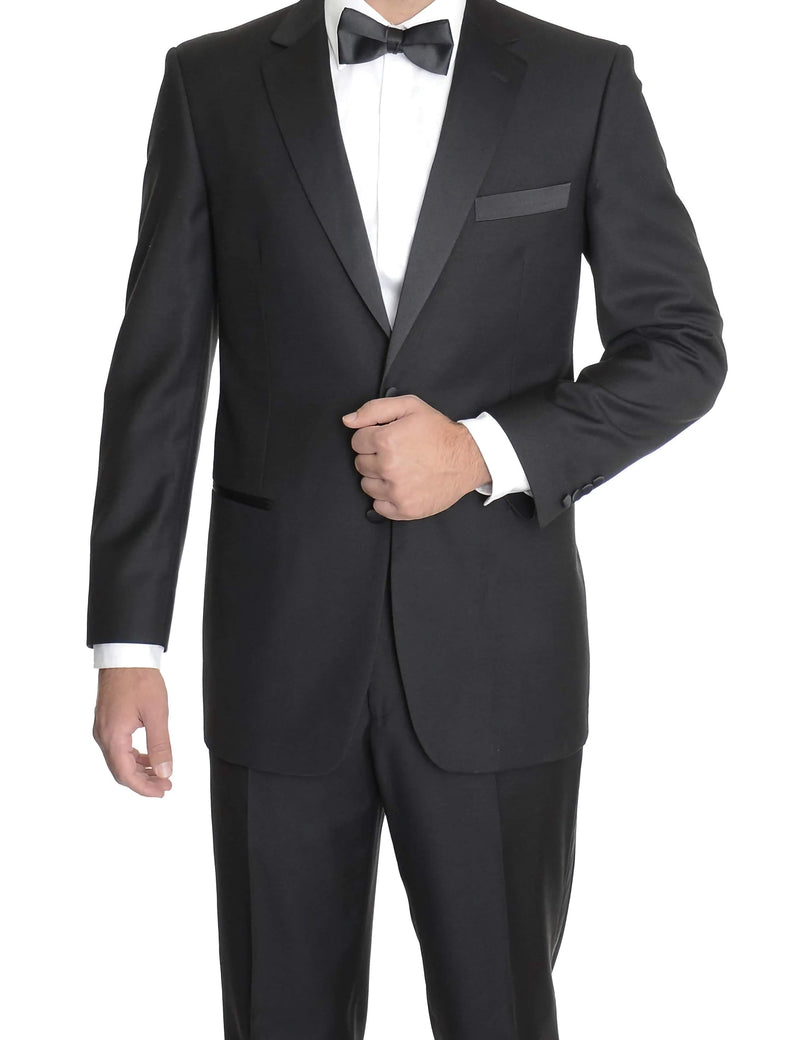 Classic Tuxedo 2 Piece Regular Fit In Black - Suits99