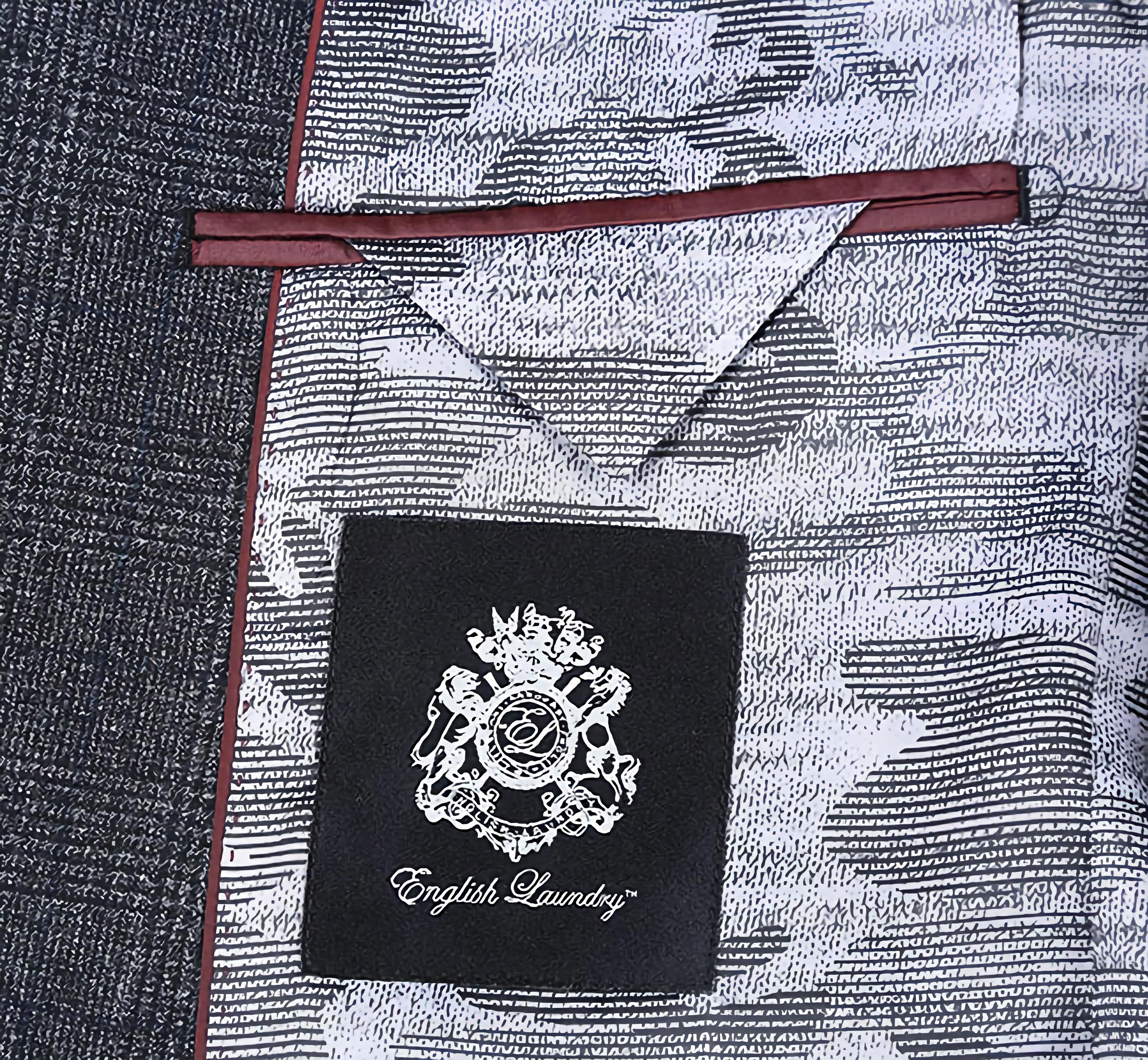 English Laundry 100% Wool Charcoal Checked Slim Fit Suit - Suits99