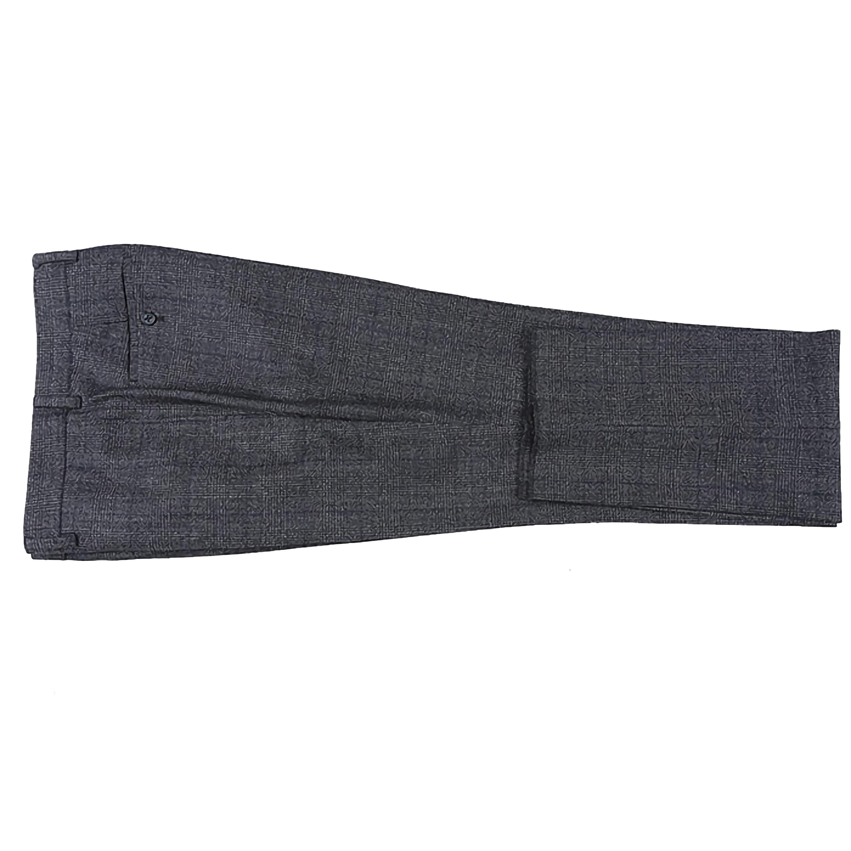 English Laundry 100% Wool Charcoal Checked Slim Fit Suit - Suits99