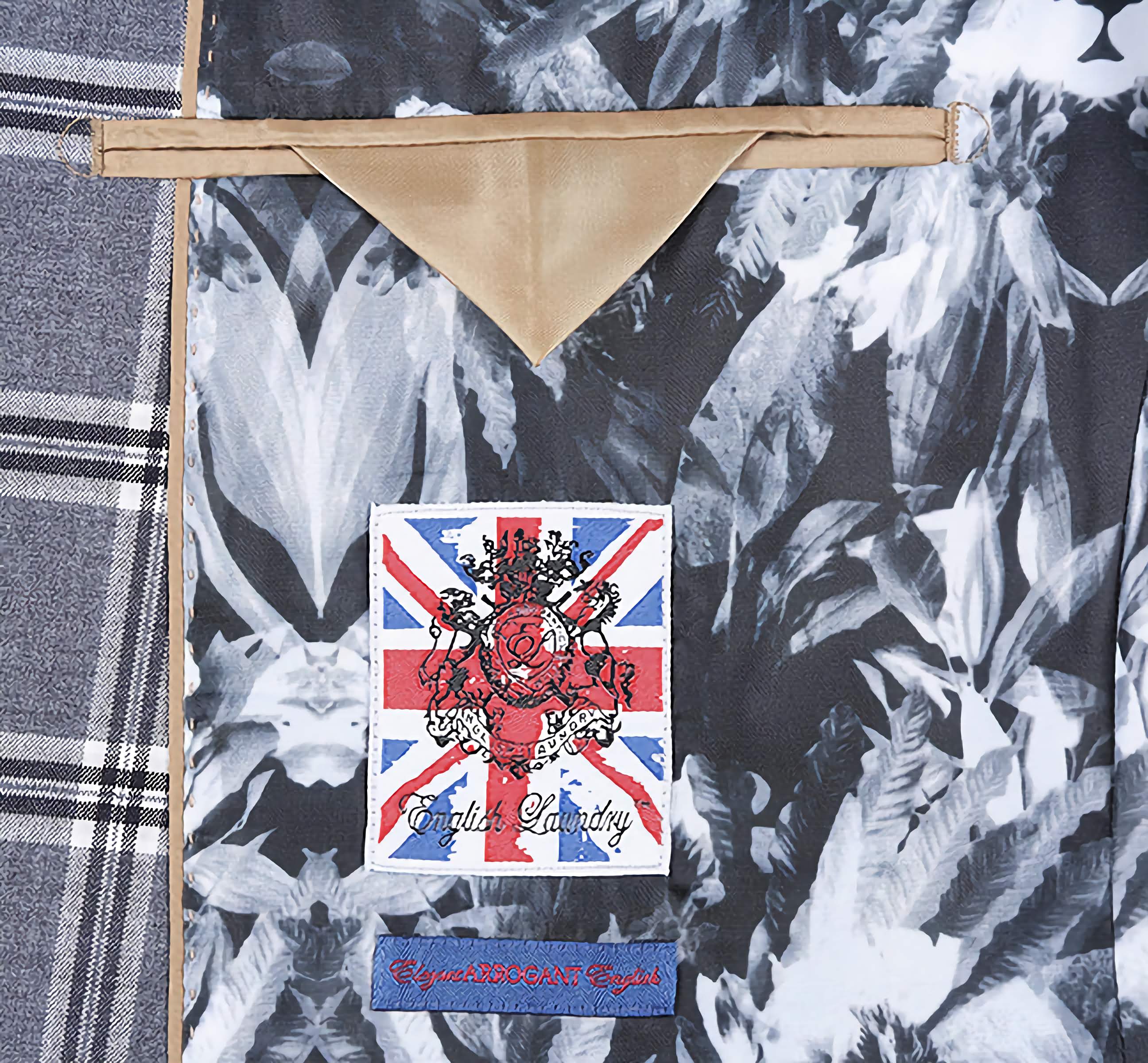 English Laundry Dimgray with White Check Slim Fit Suit