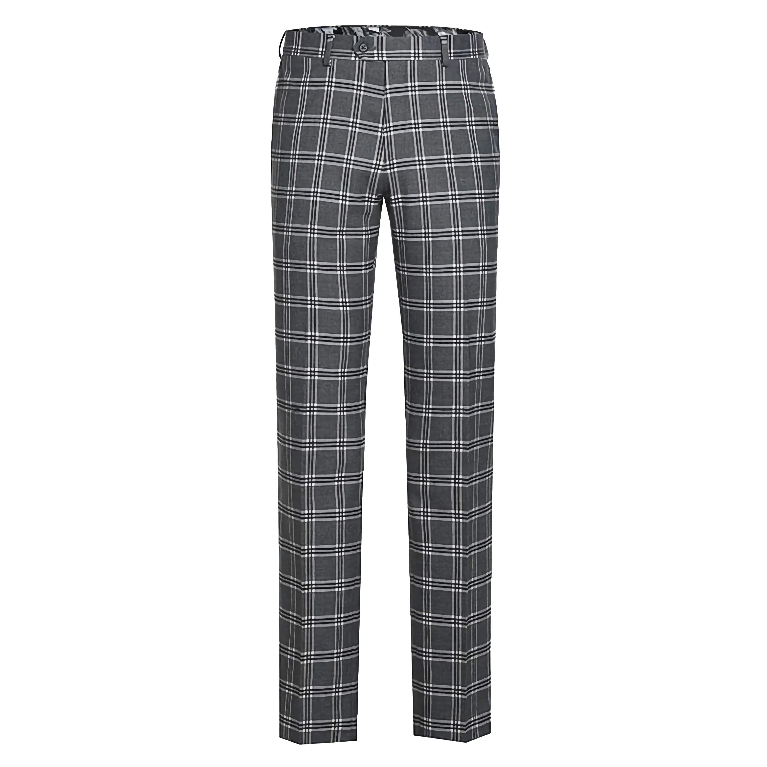 English Laundry Dimgray with White Check Slim Fit Suit