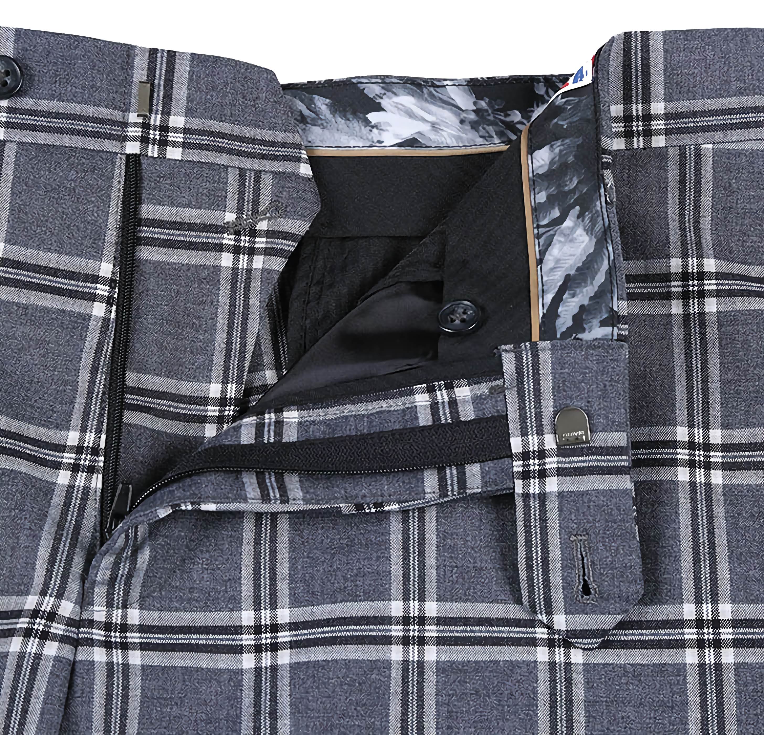 English Laundry Dimgray with White Check Slim Fit Suit