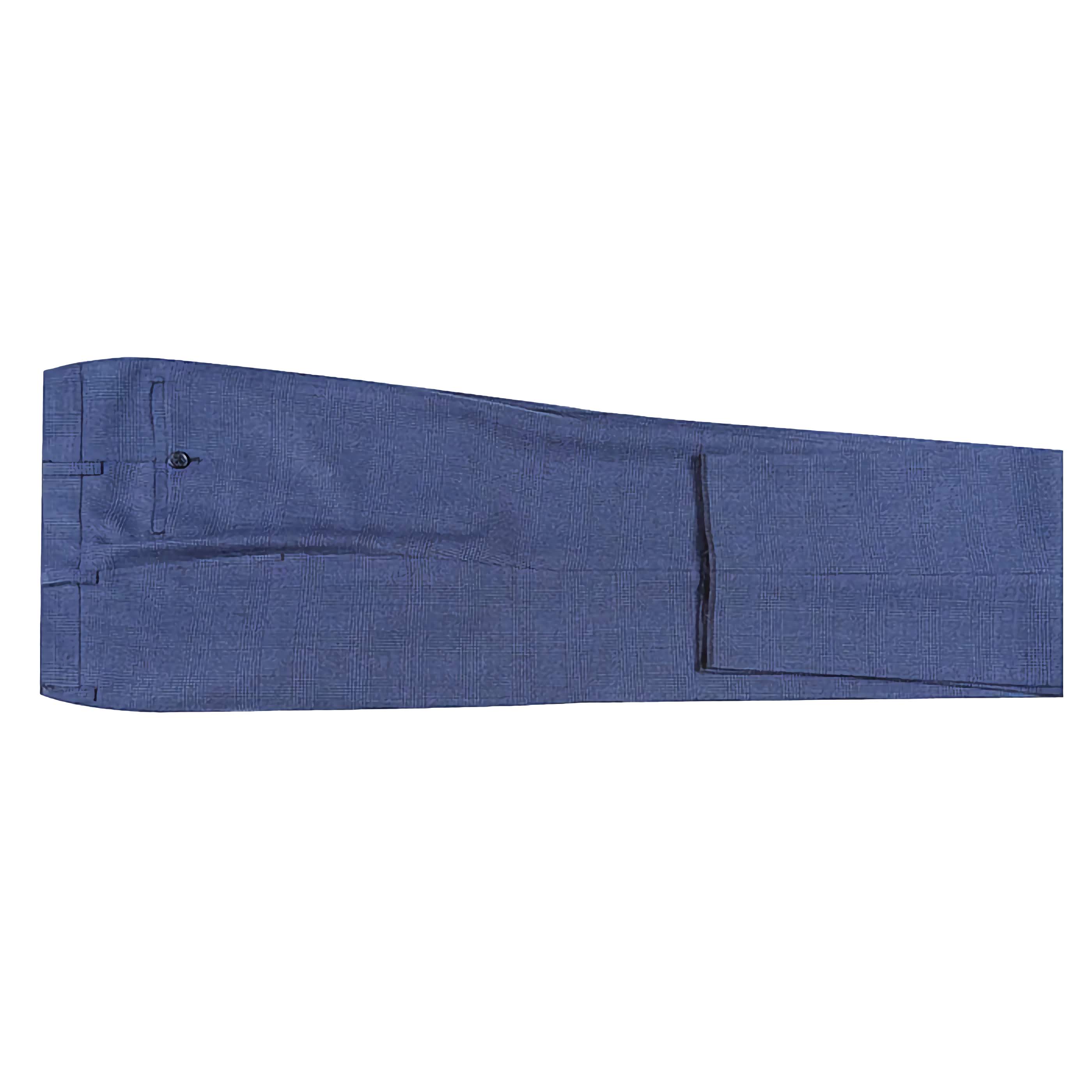 English Laundry Wool Blend Blue Checked Slim Fit Suit - Suits99