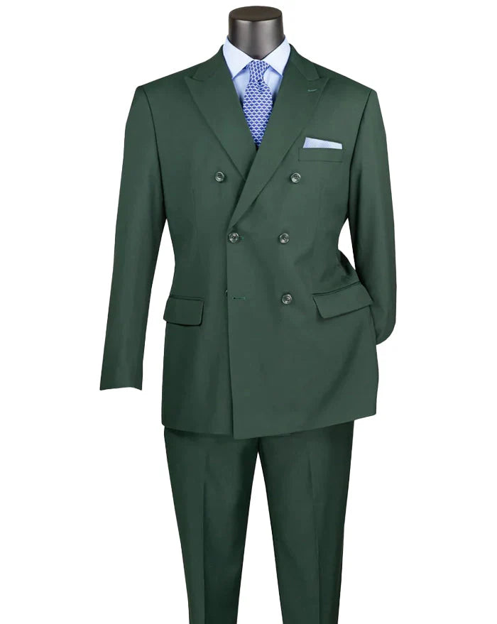 Ram Collection - Double Breasted Suit 2 Piece Regular Fit in Hunter Green