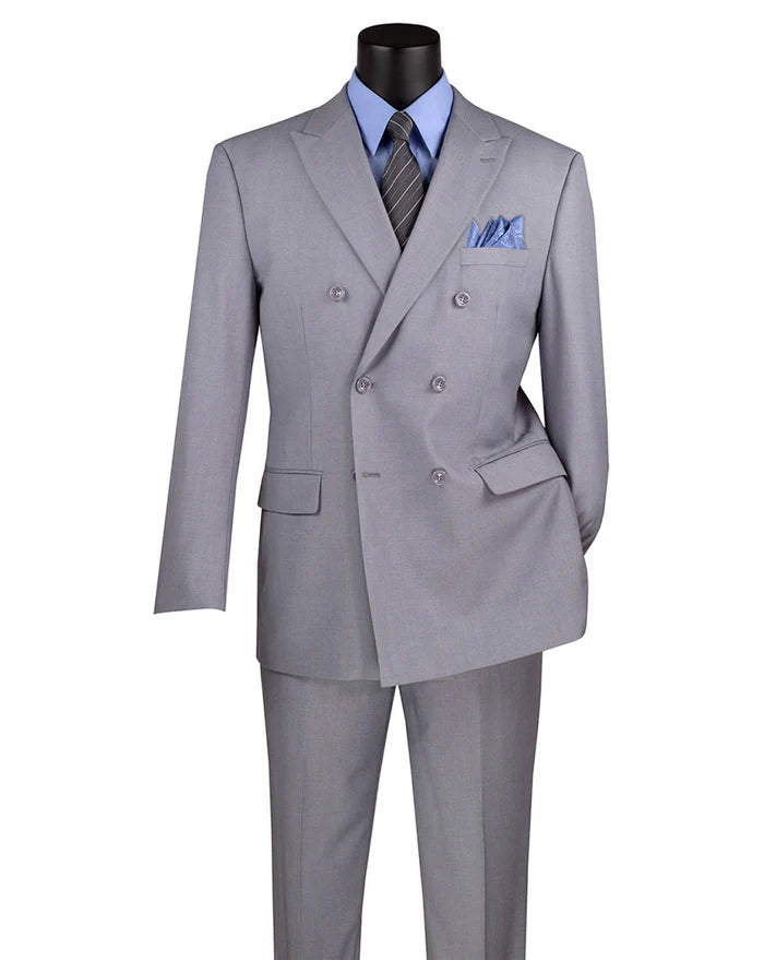 Ram Collection - Double Breasted Suit 2 Piece Regular Fit in Light Gray