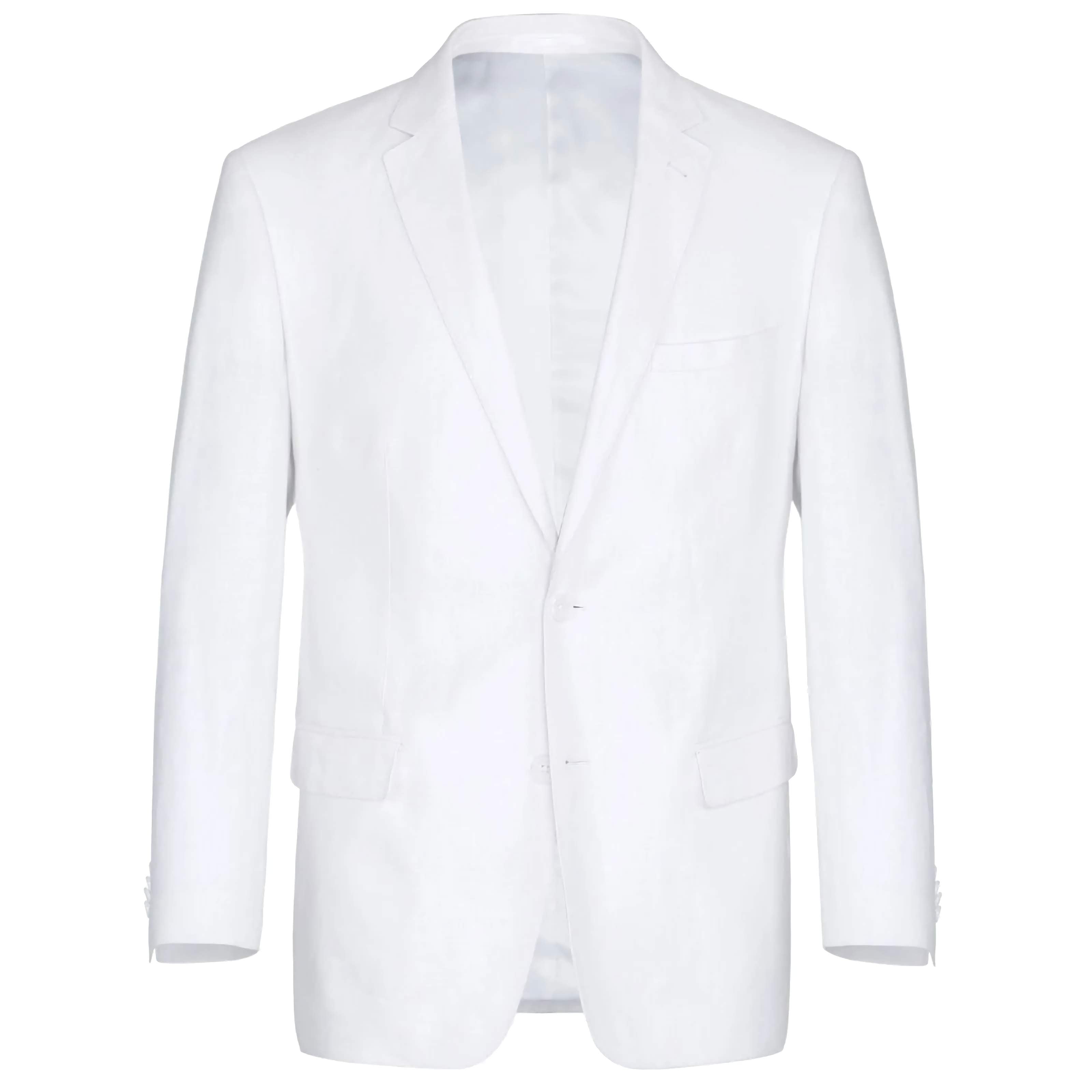 Linen Suit 2 Piece 2 Buttons Regular Fit In White - Suits99