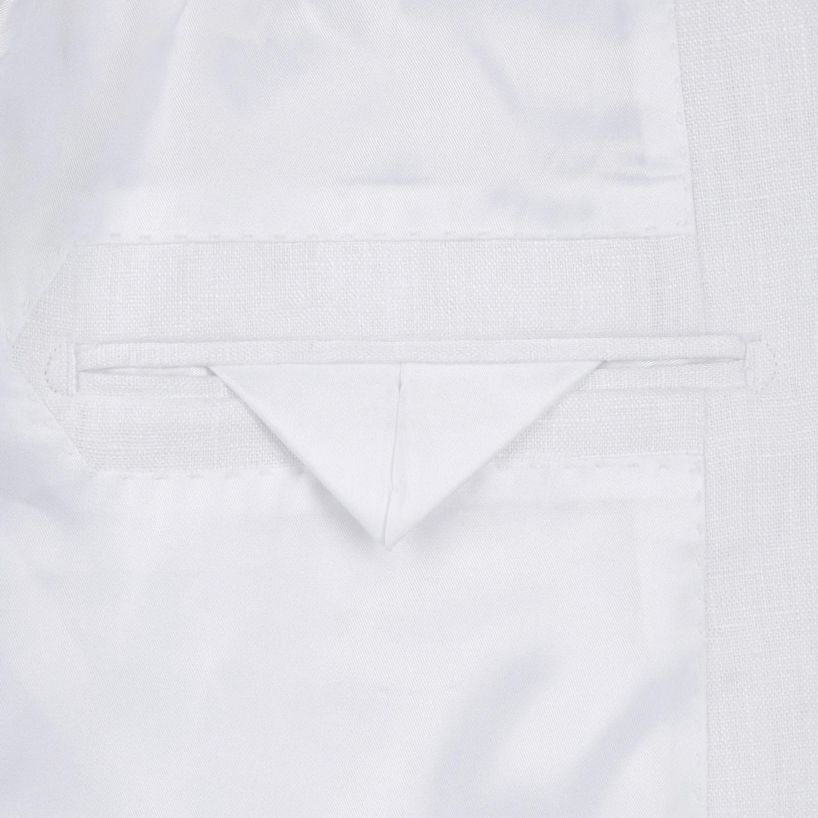 Linen Suit 2 Piece 2 Buttons Regular Fit In White - Suits99