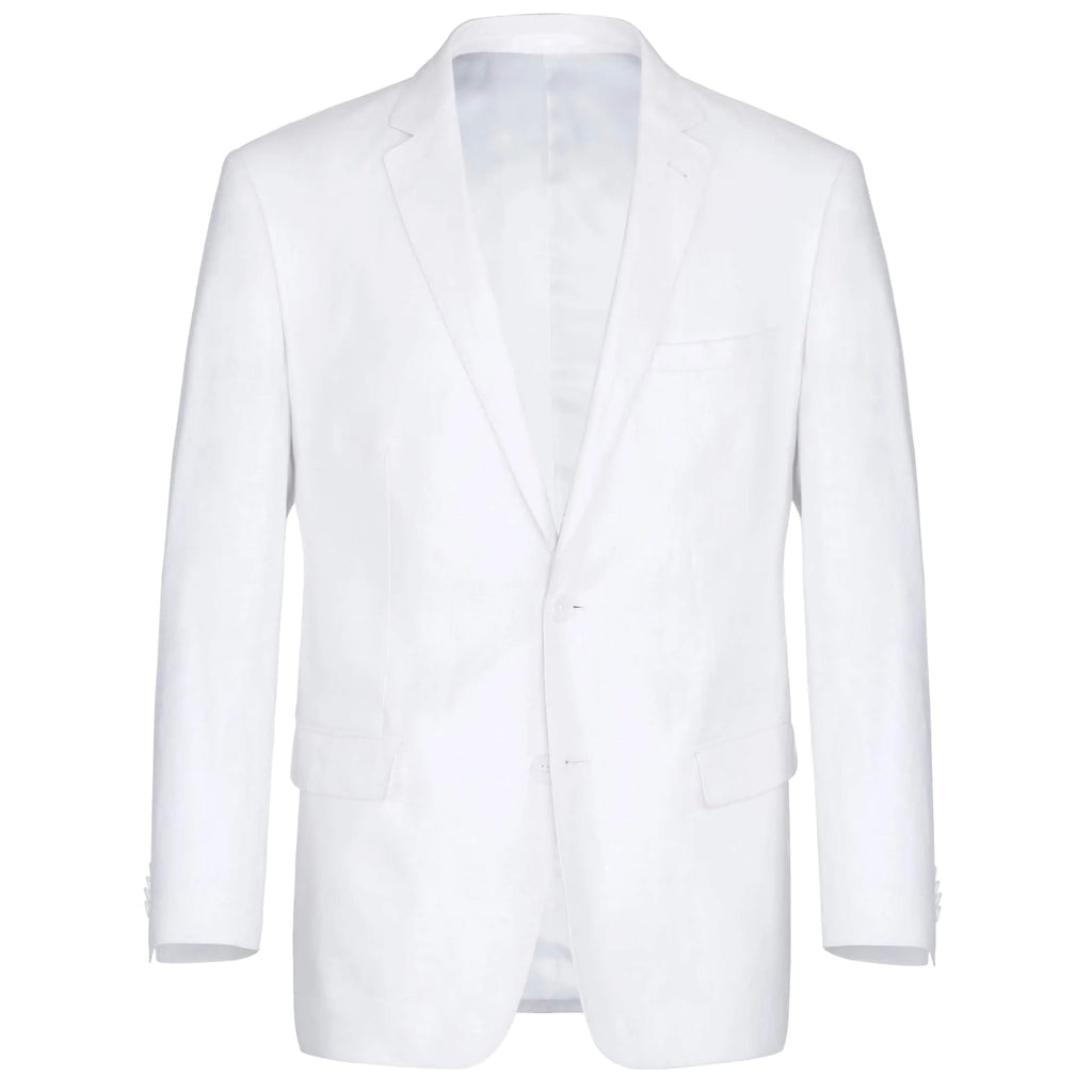 THE SUIT COMPANY／WHITE THE SUIT COMPANY Label E Men's Solid White Classic Fit 100% Linen Suit – The
