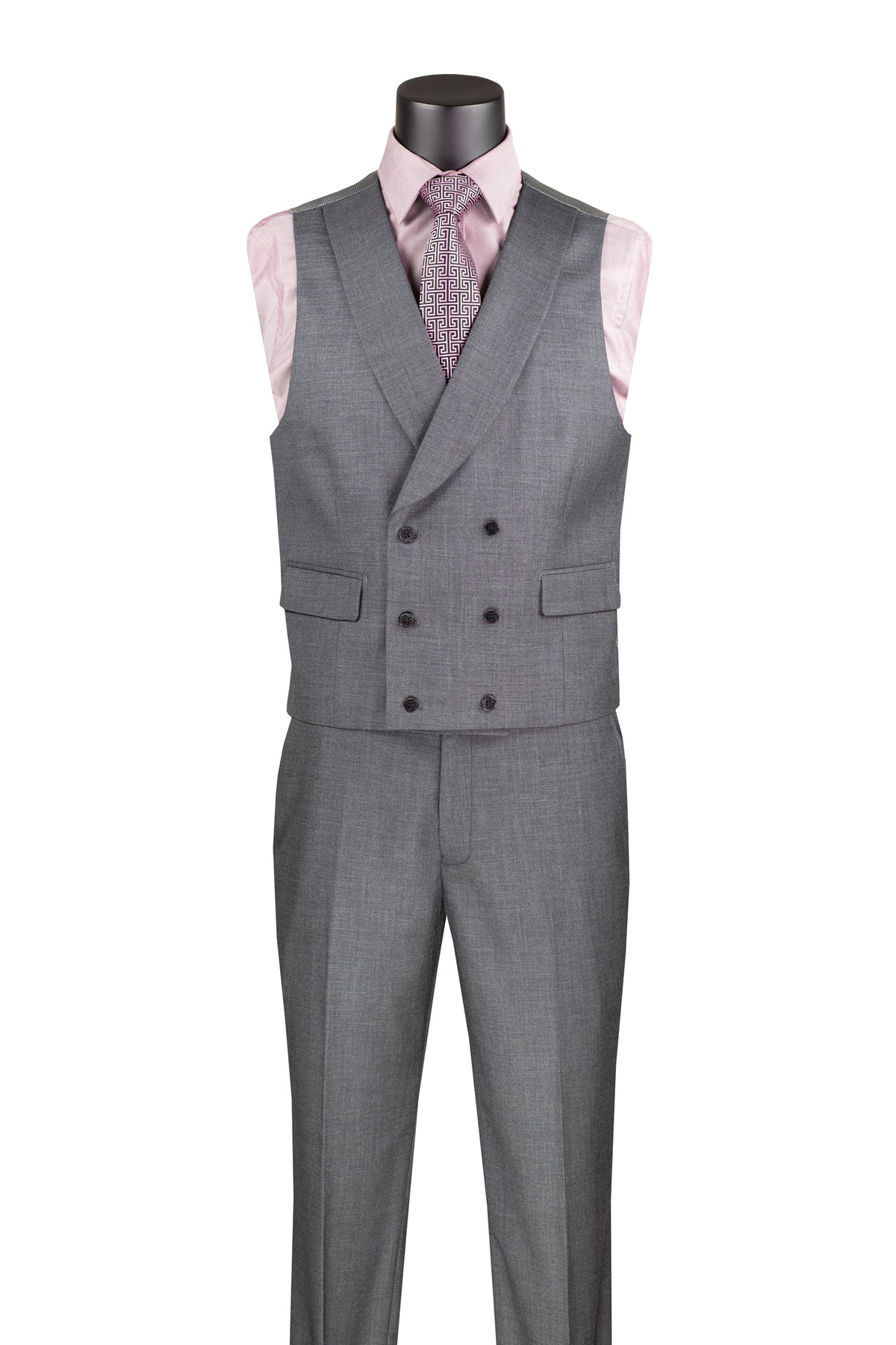 Tessori Collection - Modern Fit Solid Suit 3 Piece in Charcoal