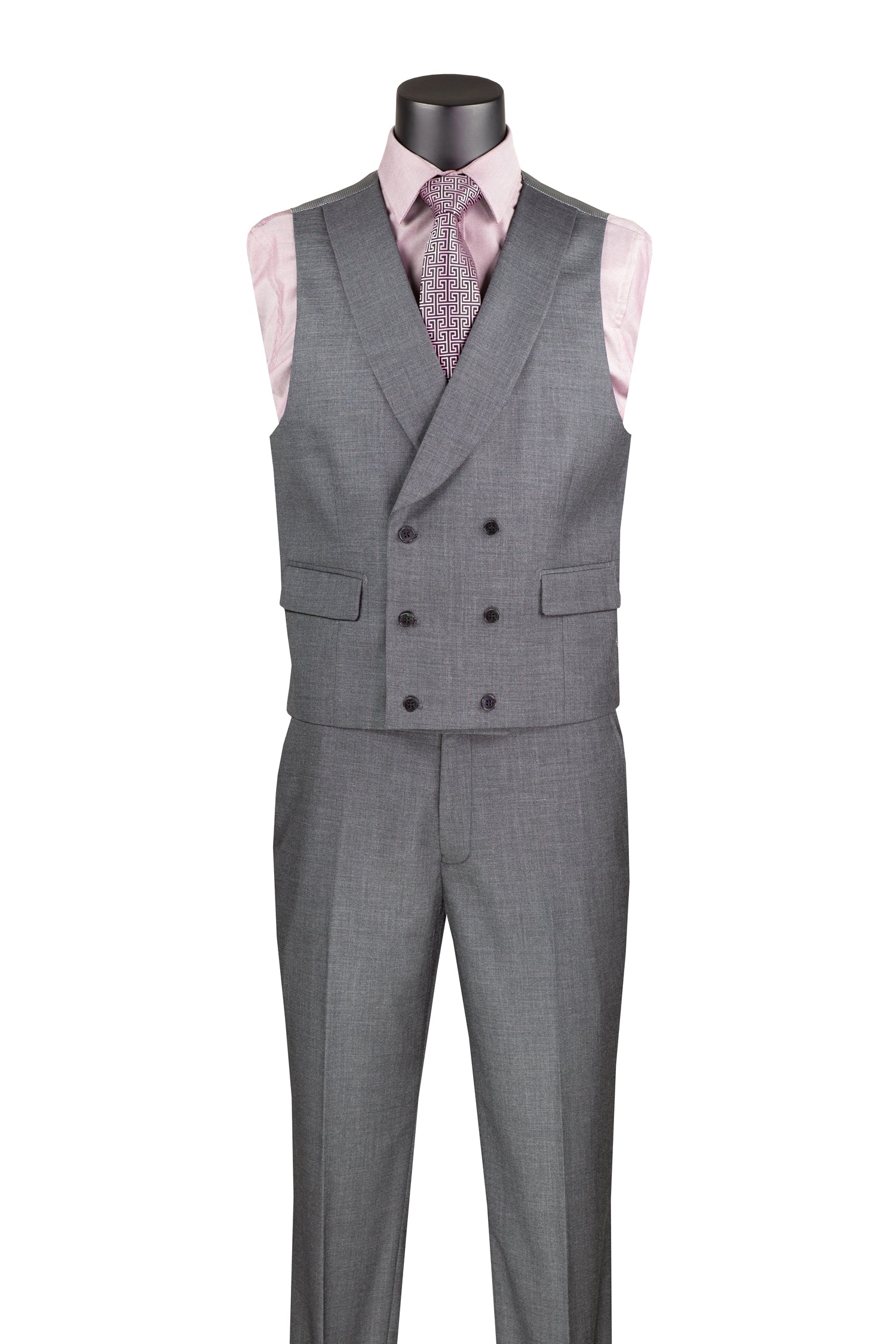 Tessori Collection - Modern Fit Solid Suit 3 Piece in Charcoal