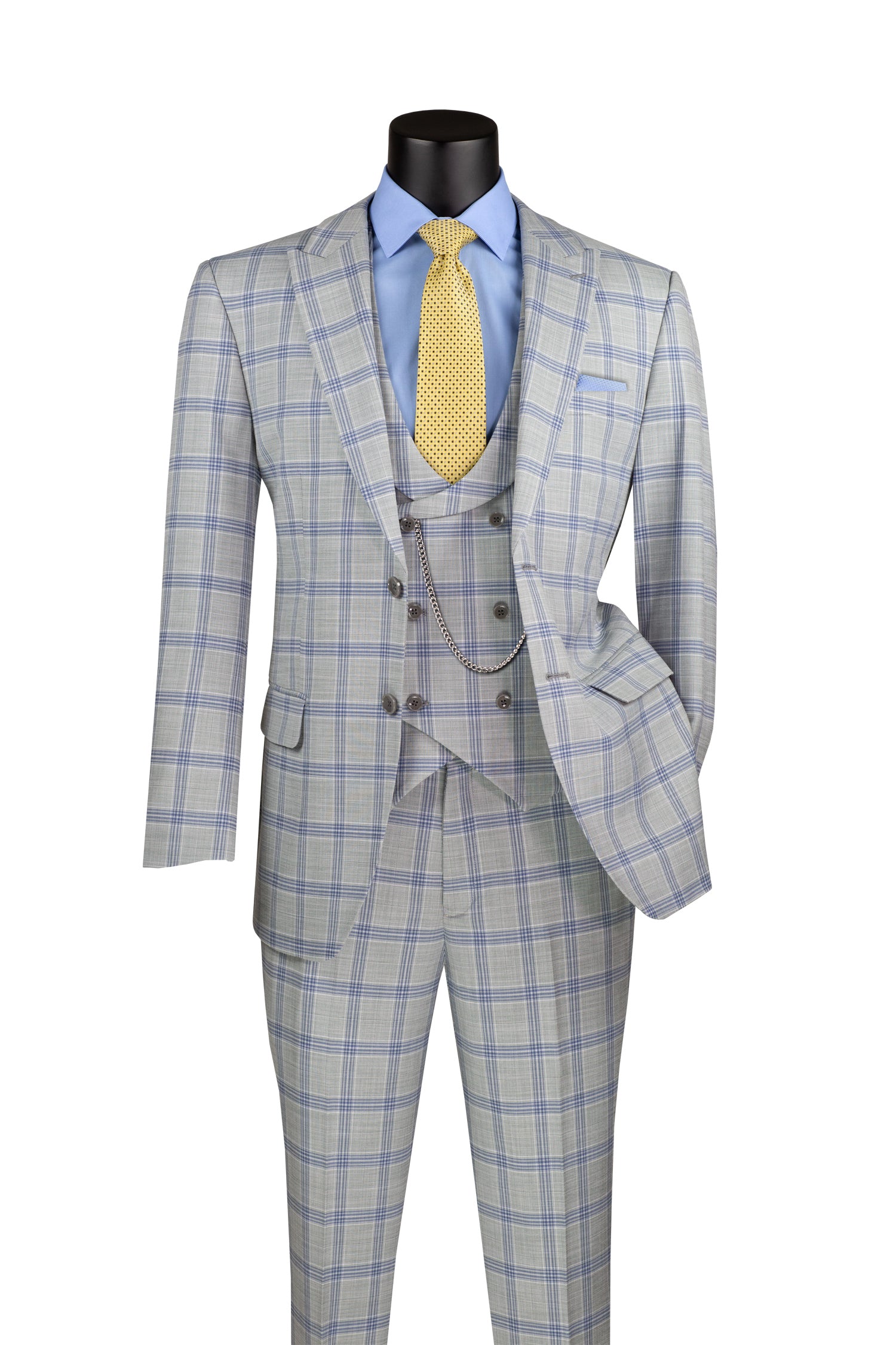 Buy Online Windowpane Suits - Men's Navy Blue Windowpane Suit