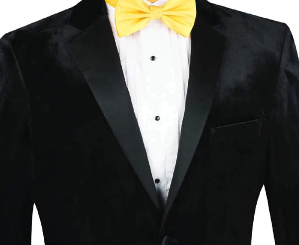 Men's Slim Fit Velvet Tuxedo 2 Piece in Black - Suits99