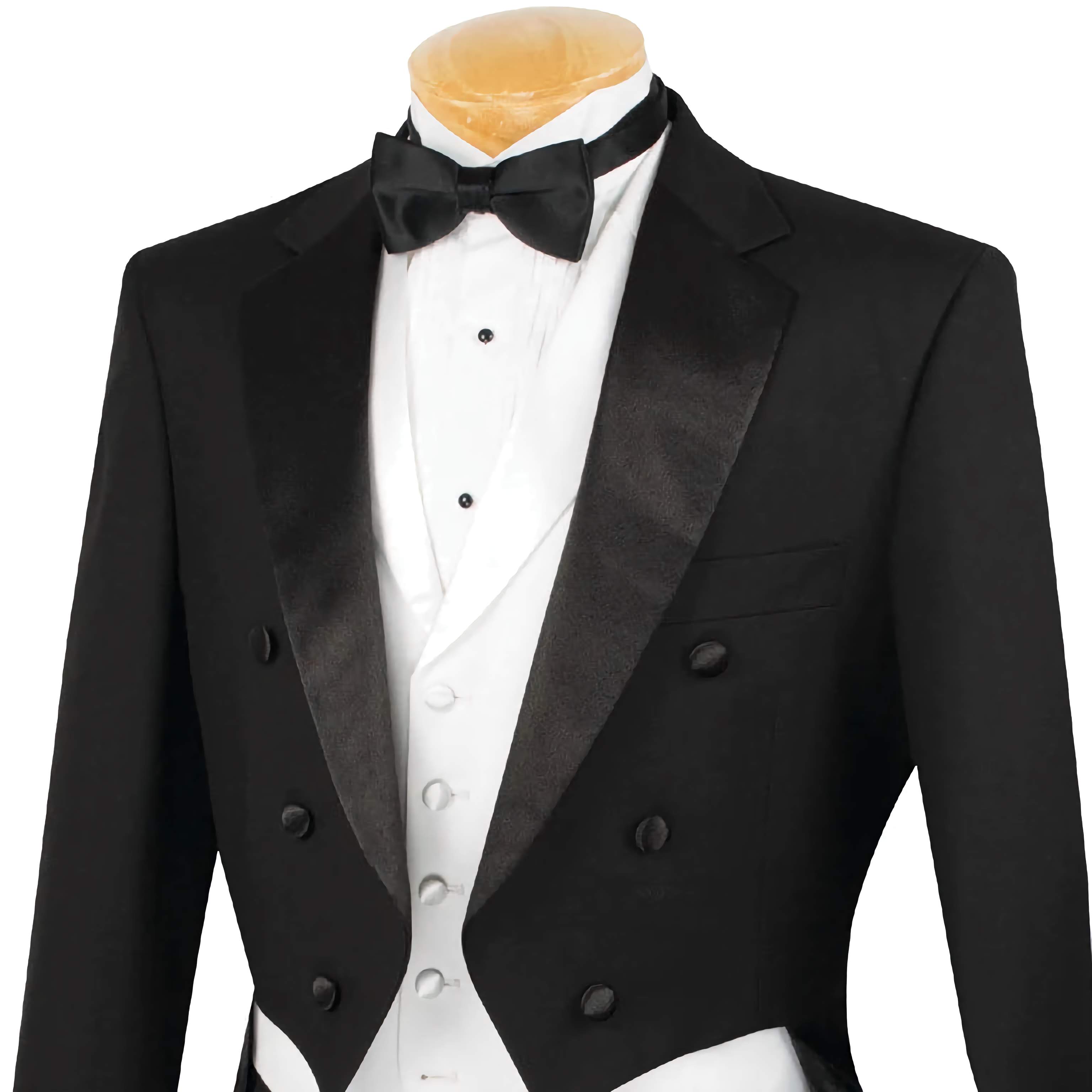 Men's Tuxedo Regular Fit Collection With Tails 3 Piece In Black - Suits99
