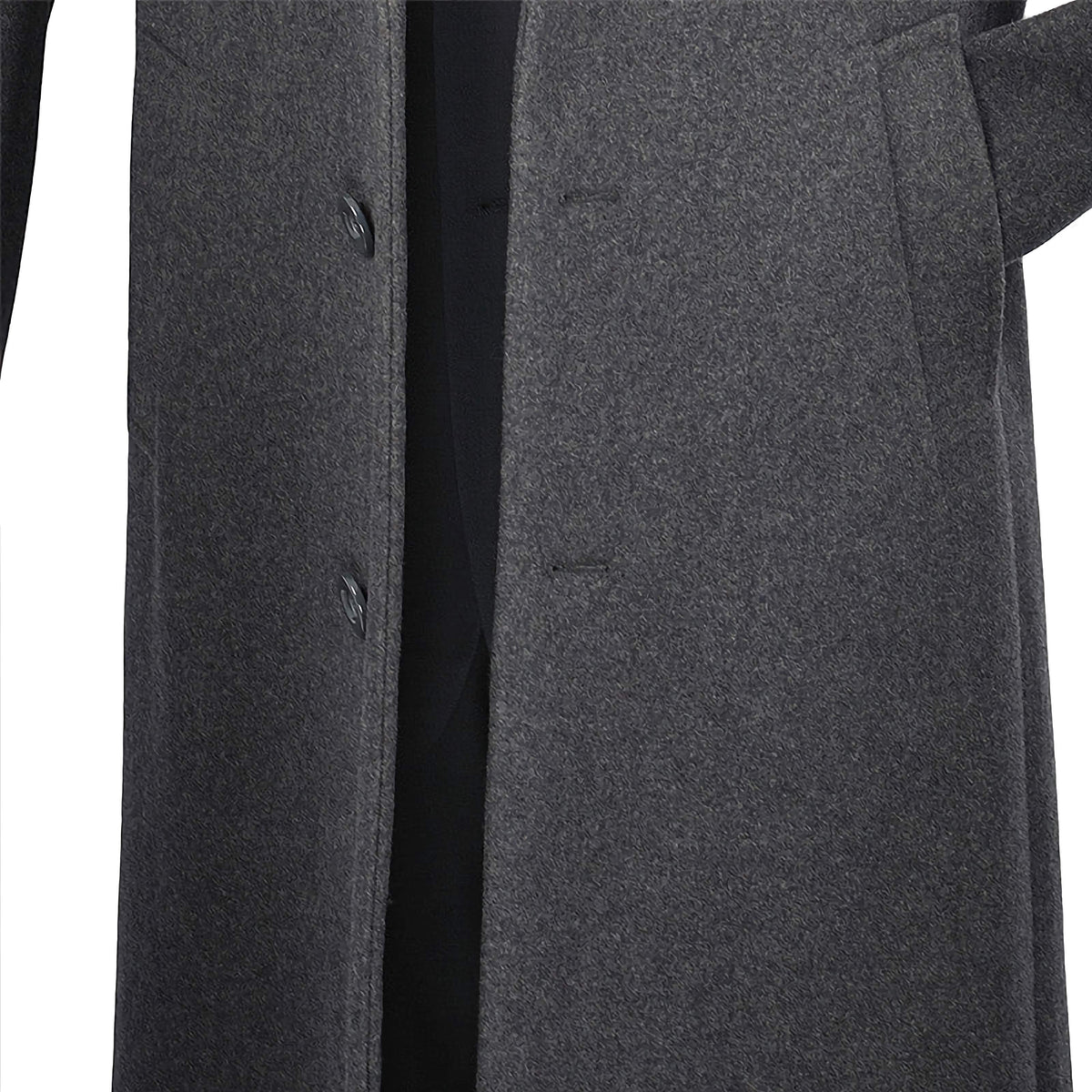 Milano Collection - Winter Fall Essentials Men's Dress Top Coat 48" Long in Charcoal - Suits99