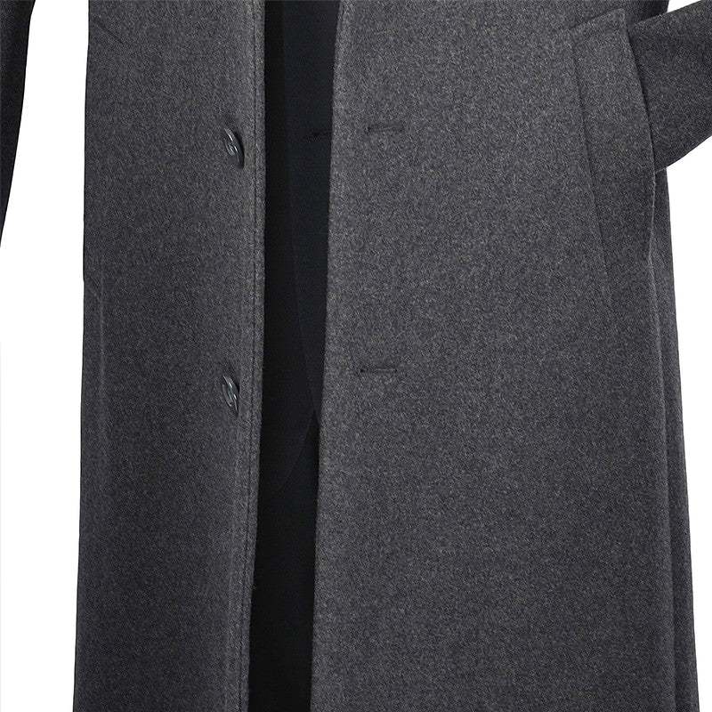 Milano Collection - Winter Fall Essentials Men's Dress Top Coat 48" Long in Charcoal