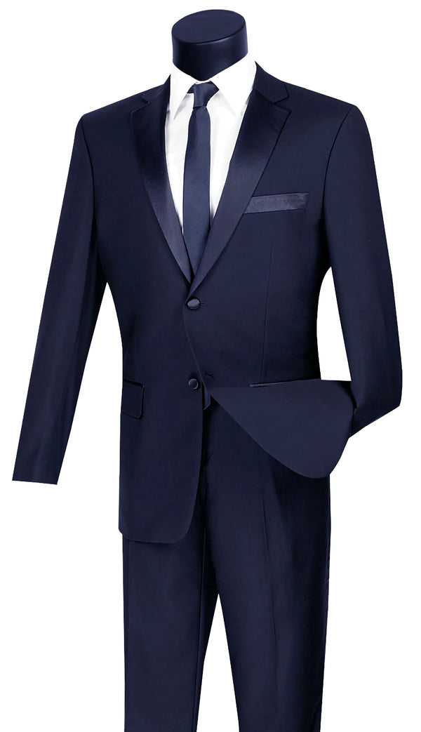 Navy Slim fit tuxedo Men's 2 Piece Suit